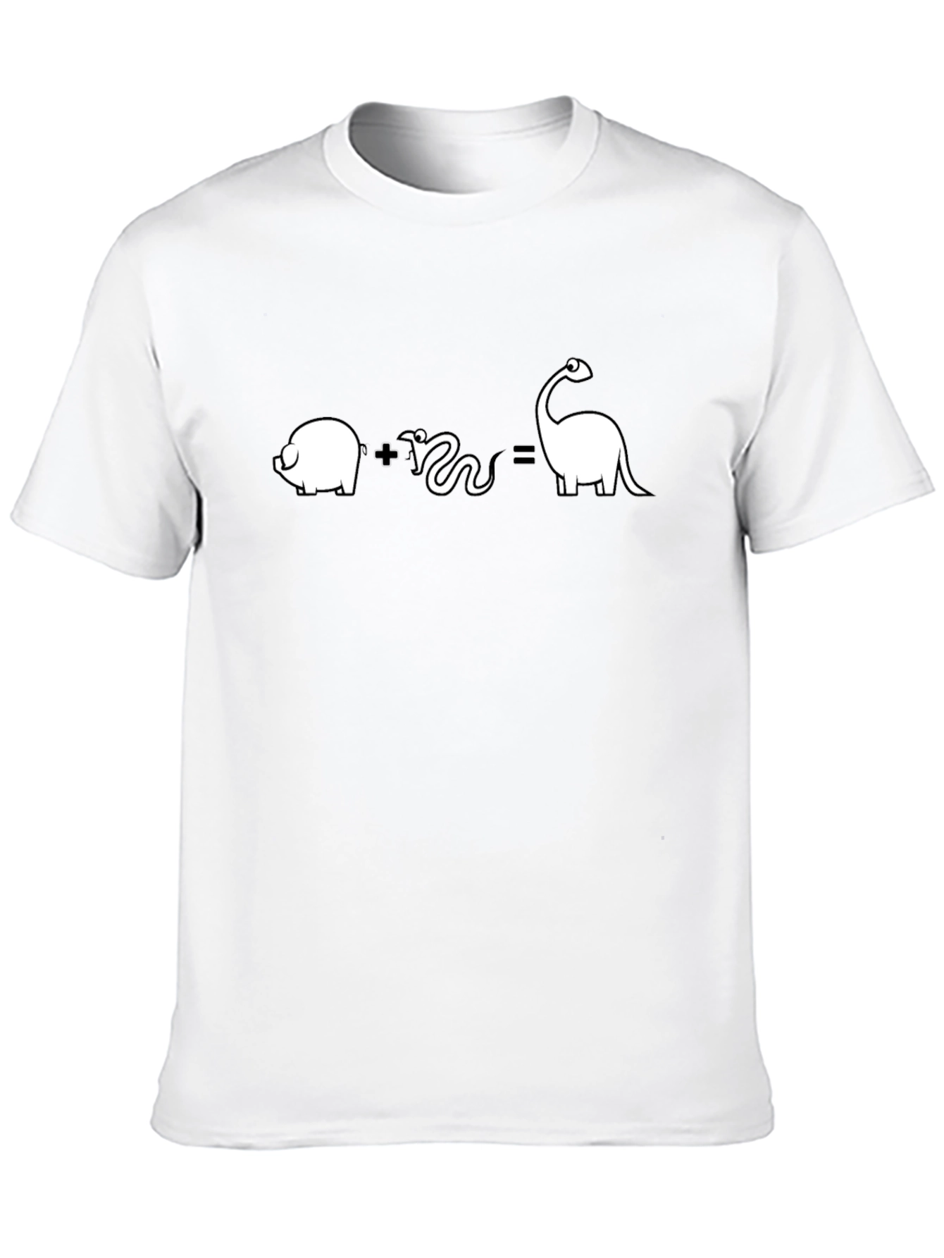 Black Pig Plus Snake Equals Dinosaur Funny Black T-Shirt view 10