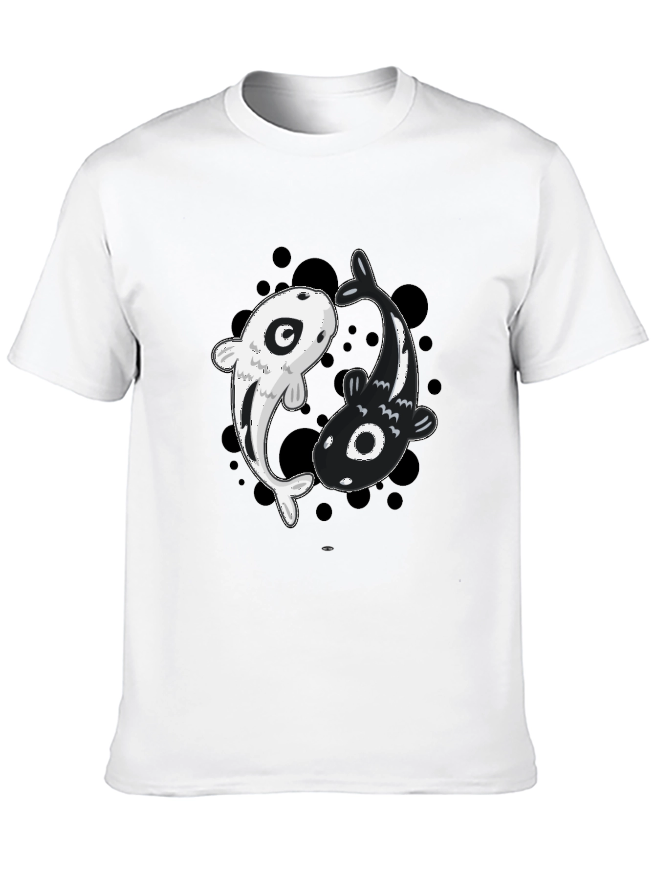 Black Yin Yang Koi Fish Graphic Tee - Black view 10