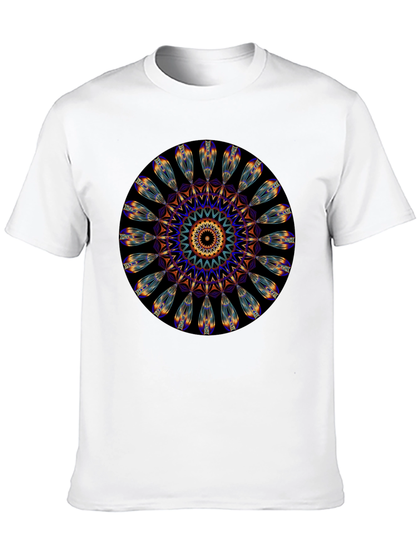 Black Mandala Print Black T-Shirt - Unique Artistic Design view 10