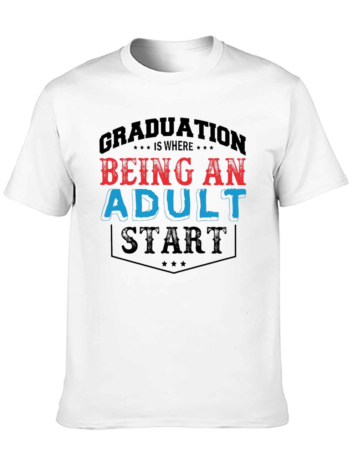 Black Graduation Adult Start Graphic Tee view 10
