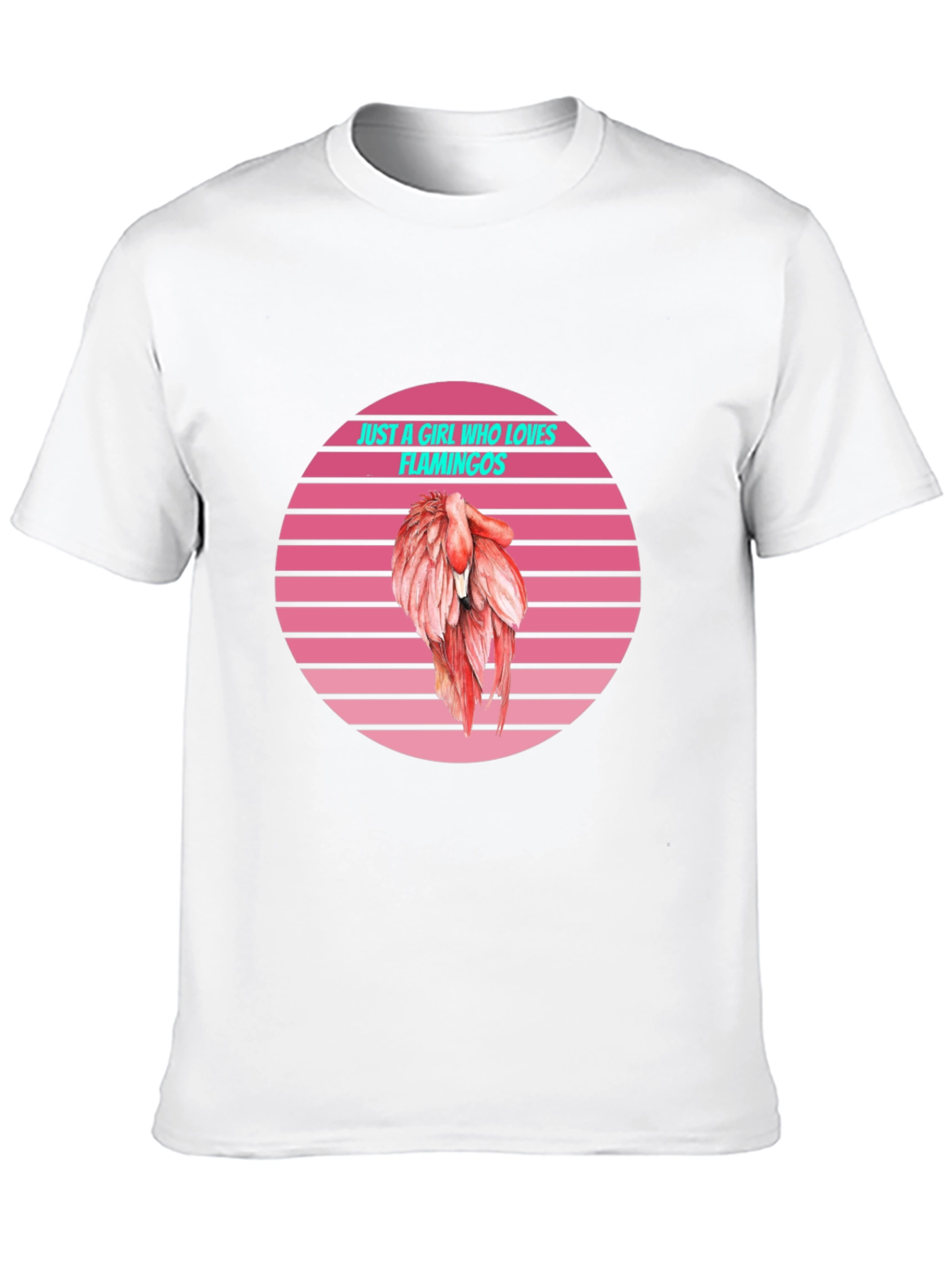 Black Just a Girl Who Loves Flamingos T-Shirt view 10