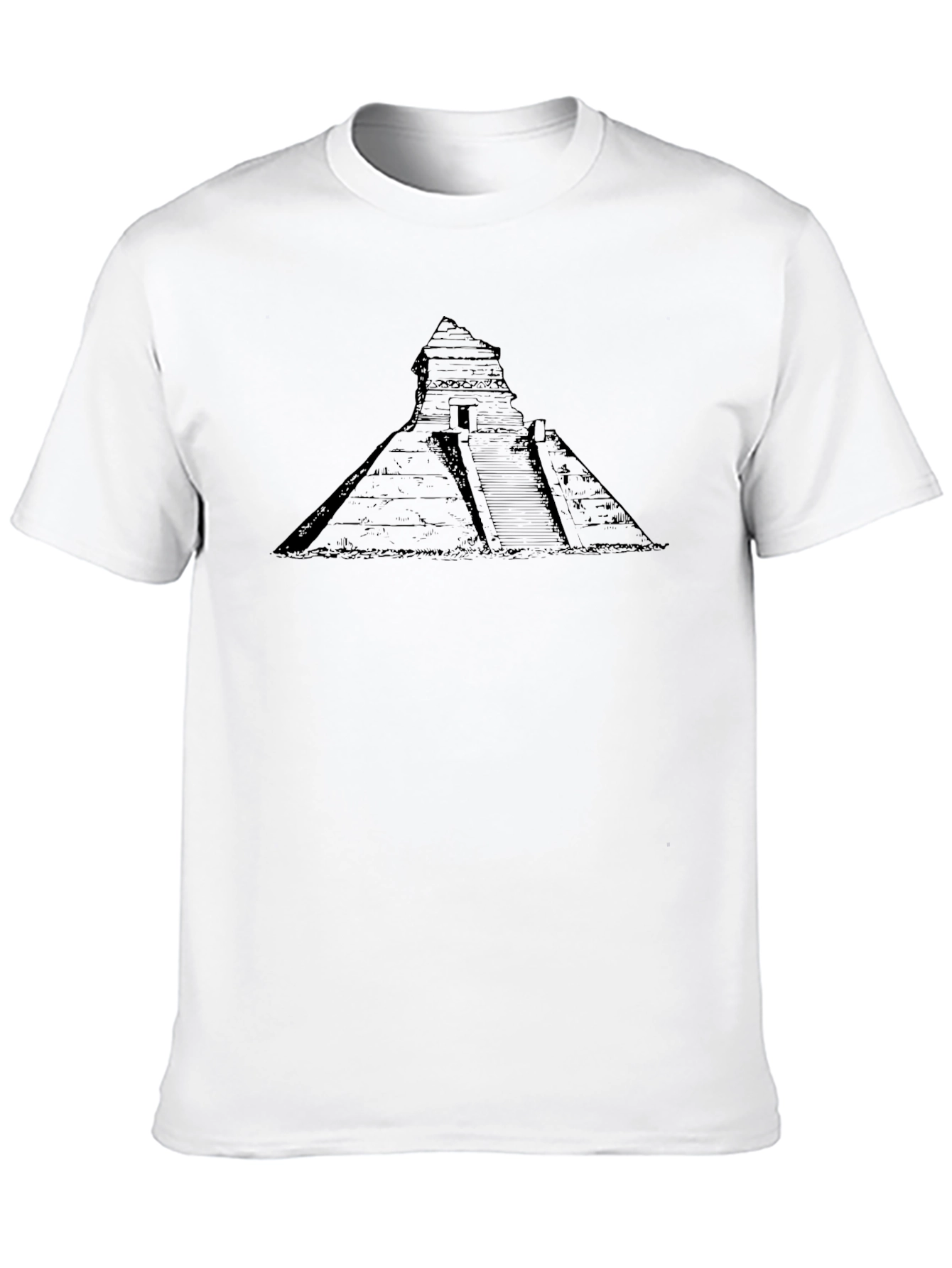 Black Mayan Pyramid Graphic Tee - Black Cotton Blend view 10