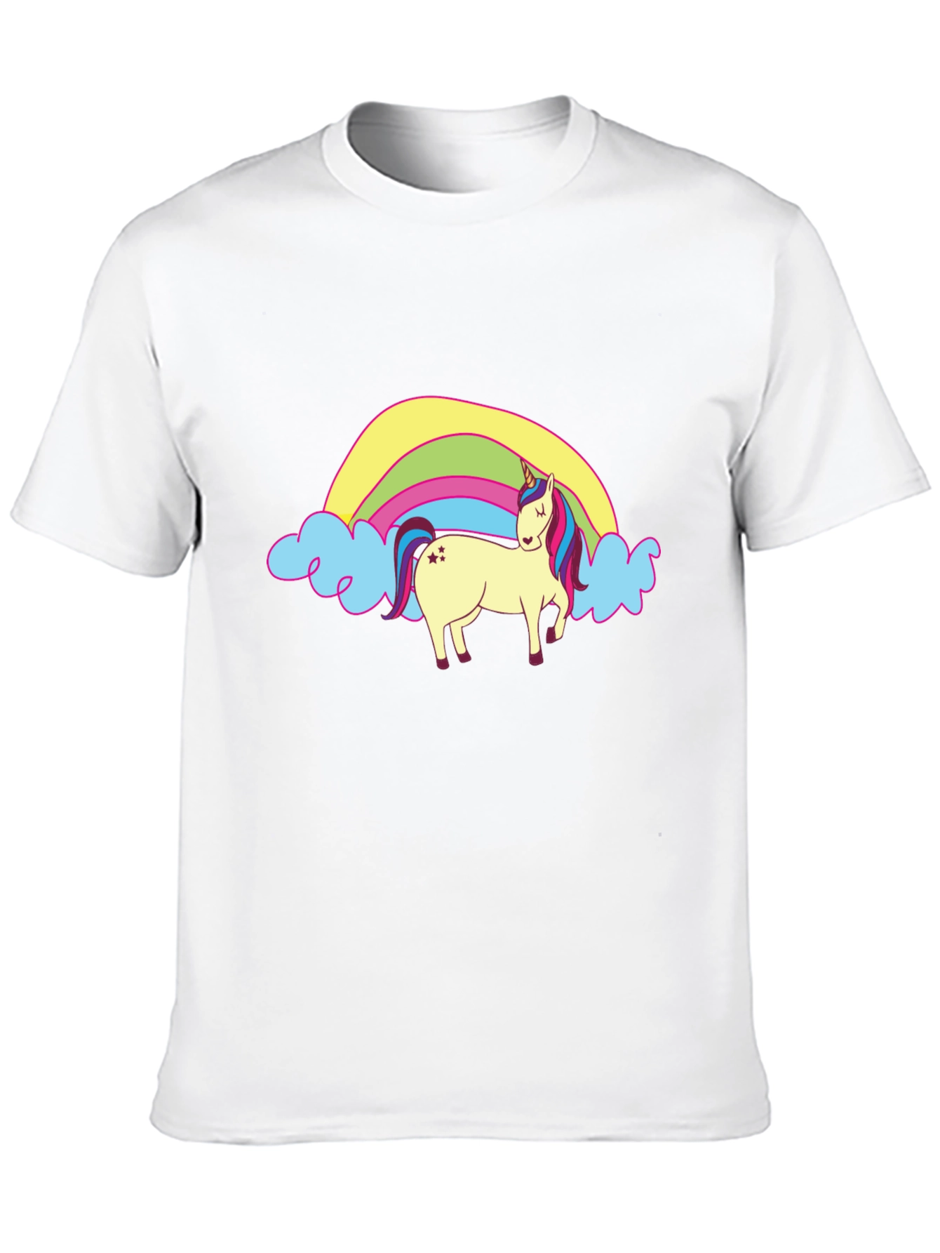 Black Unicorn & Rainbow Graphic Tee - Black Casual T-Shirt view 10