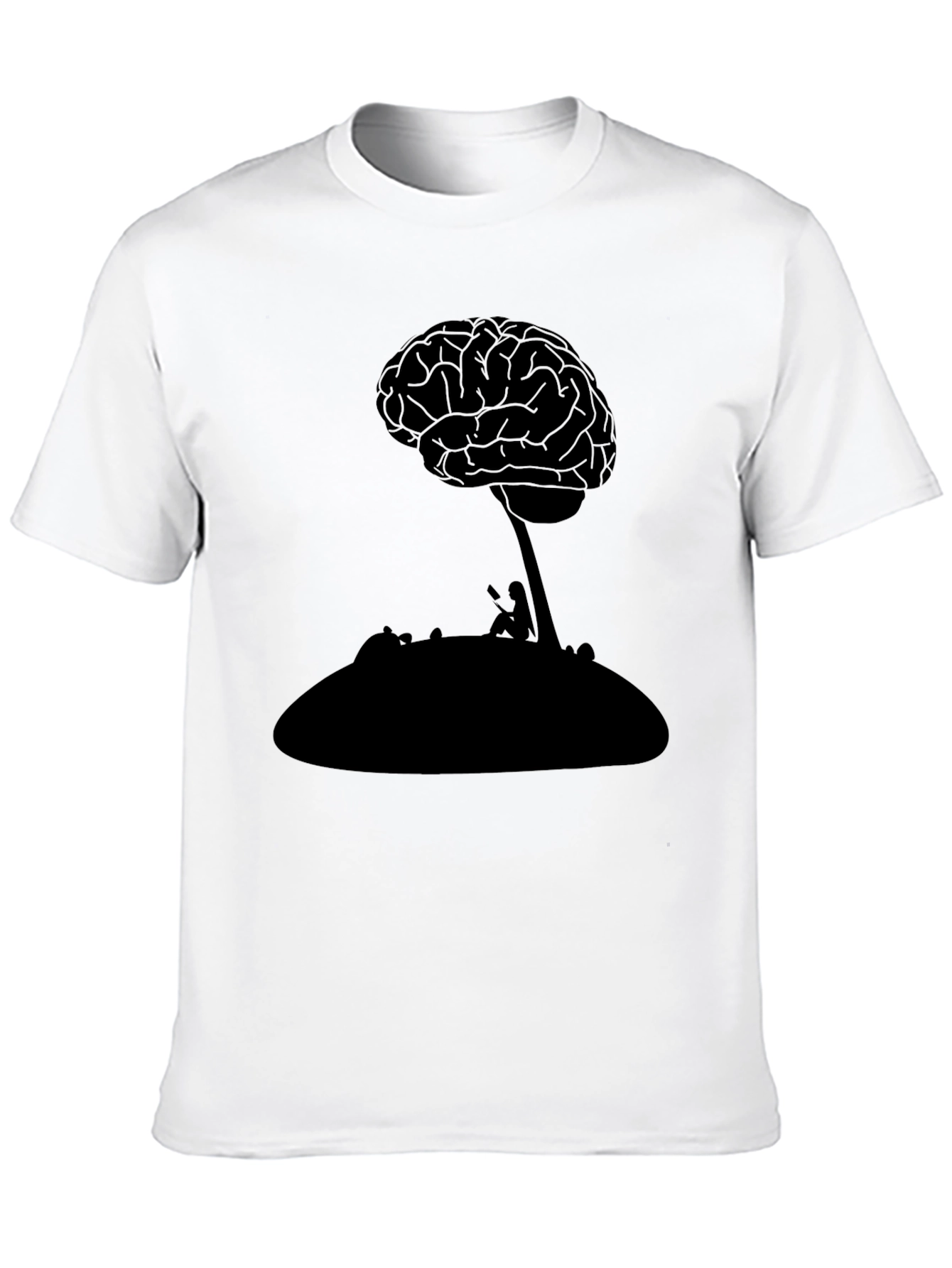 Black Brain Tree Silhouette T-Shirt view 10