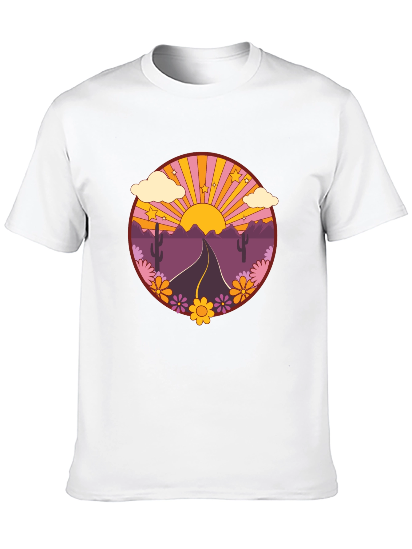 Black Retro Desert Road Trip T-Shirt view 10