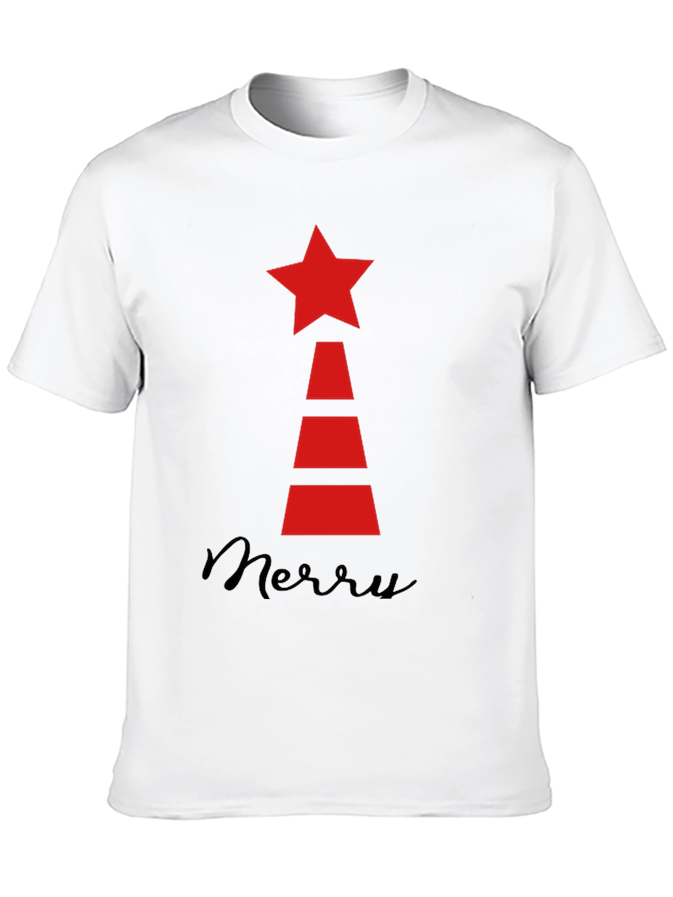 Black Festive Holiday Star Tree T-Shirt view 10