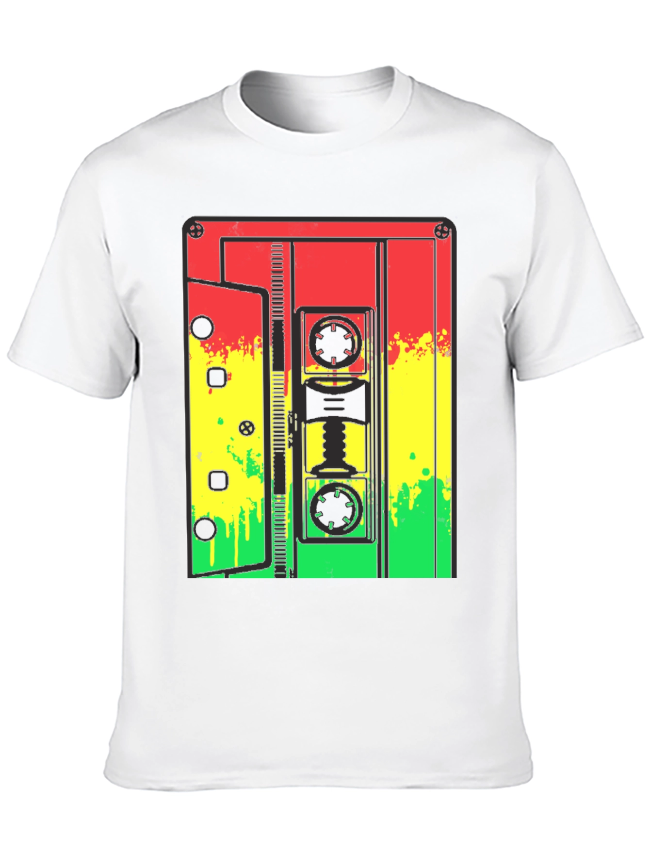 Black Rasta Cassette Tape Graphic Tee view 10