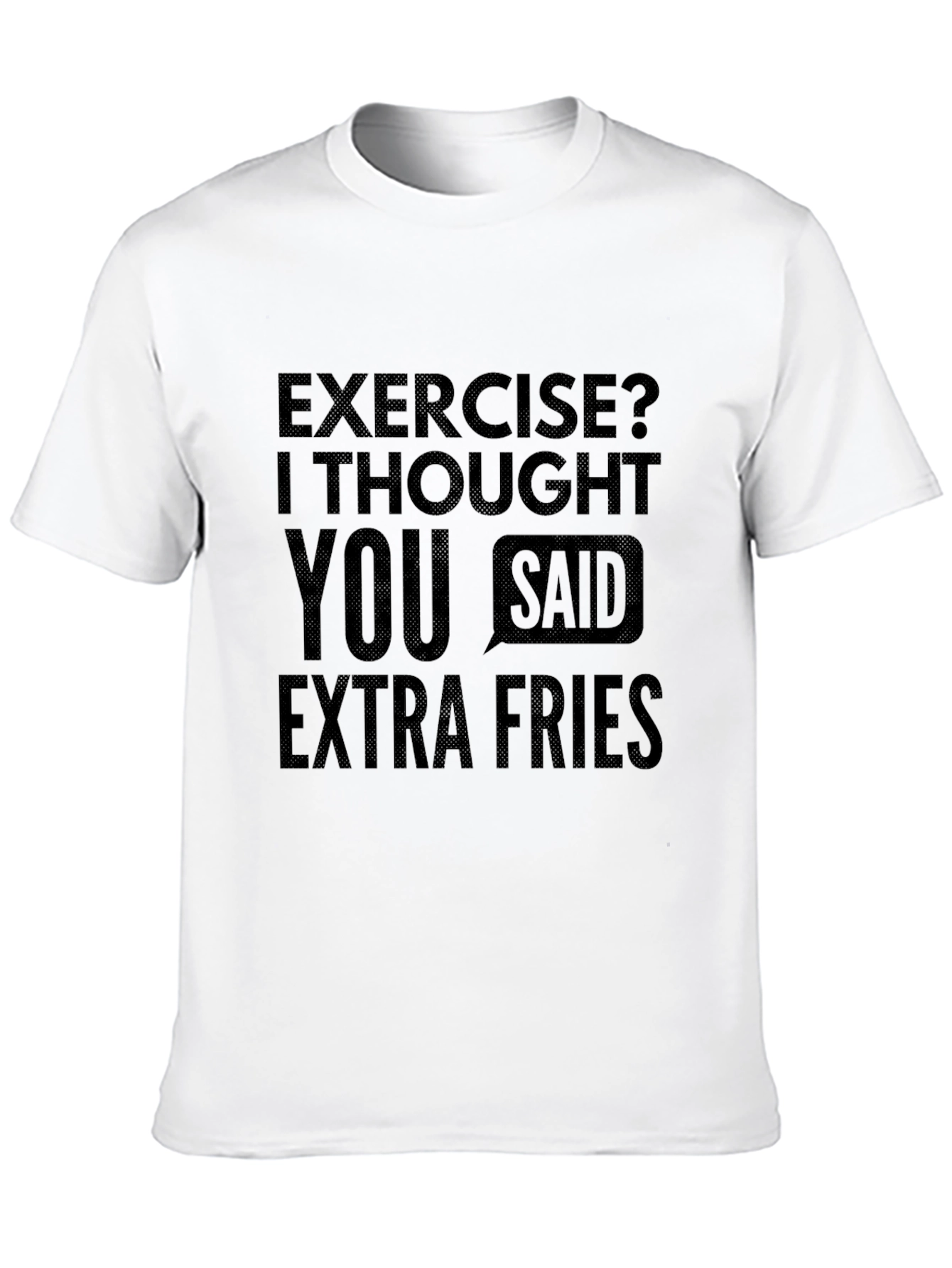 Black Funny Extra Fries Graphic T-Shirt view 10