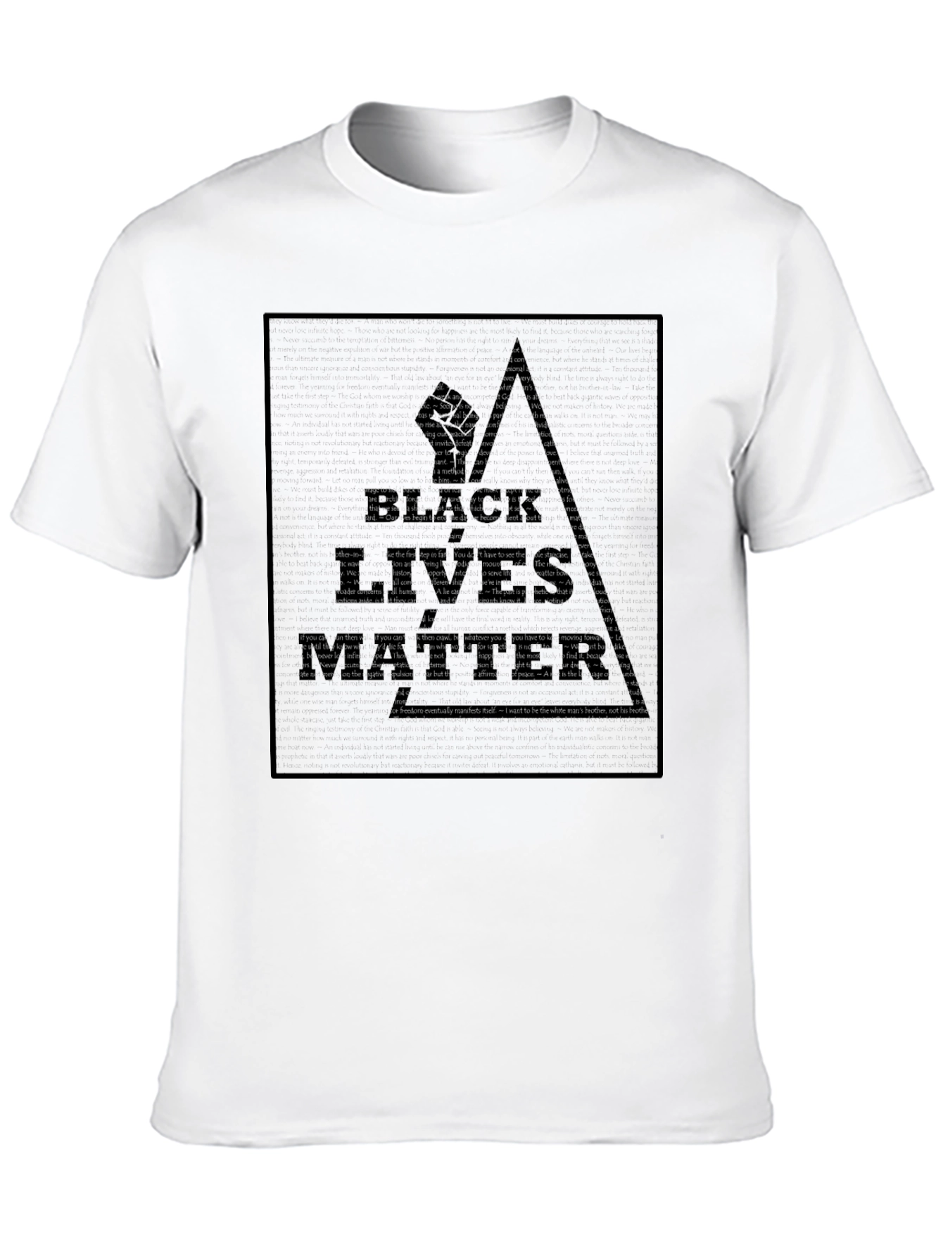 Black Text Art Graphic Tee - Black Cotton Blend Shirt view 10