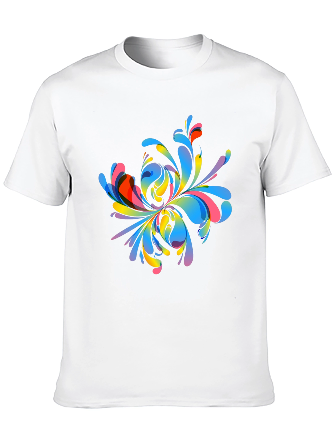 Black Colorful Abstract Floral Graphic Print T-Shirt view 10