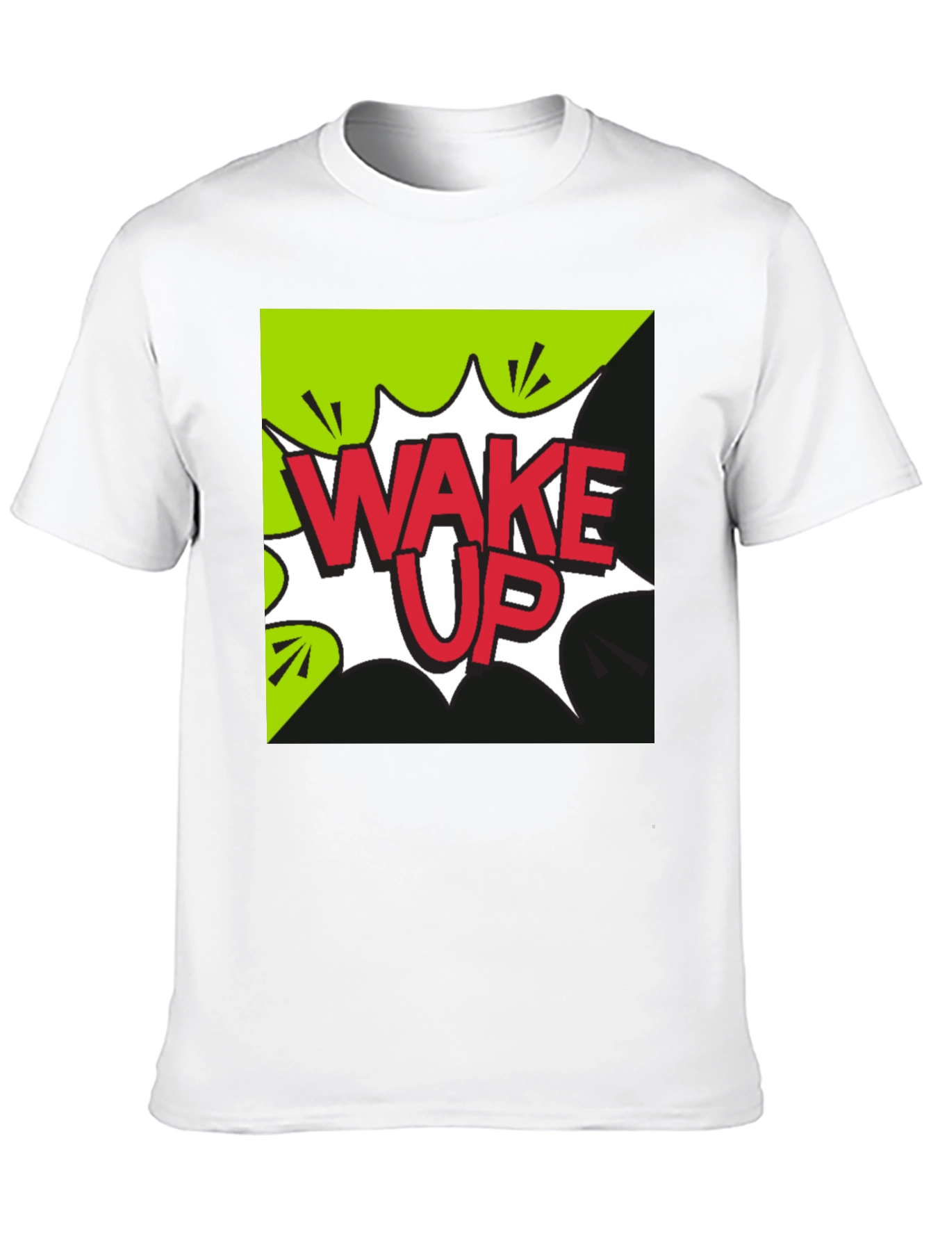 Black Wake Up Graphic Tee - Black Cotton T-Shirt view 10