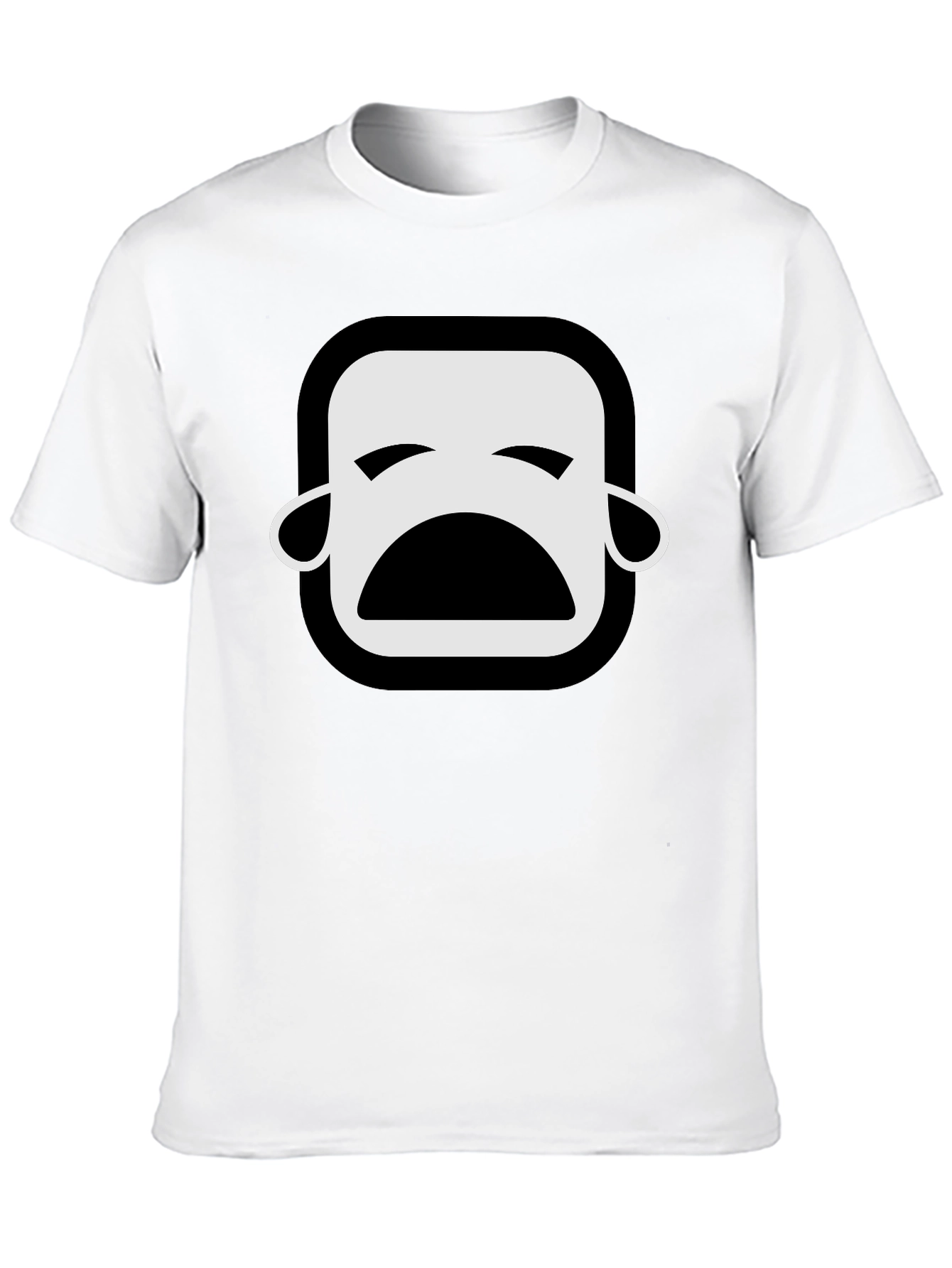 Black Sad Emoji Black T-Shirt - Unisex Graphic Tee view 10