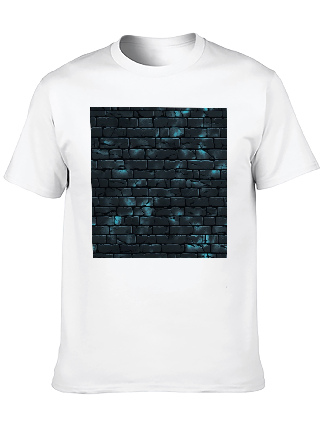Black Cool Brick Wall Pattern Black T-Shirt view 10