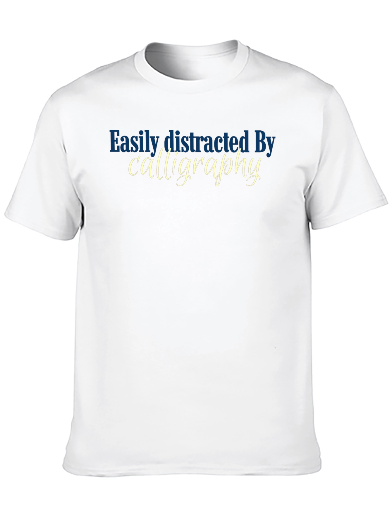 Black Easily Distracted By Calligraphy T-Shirt - Black view 10