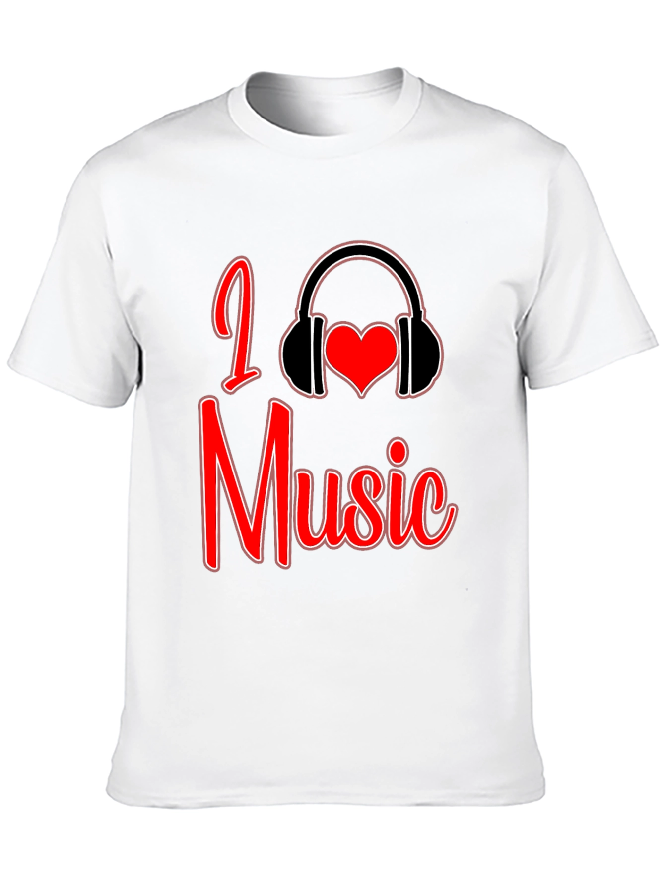 Black I Love Music Graphic T-Shirt view 10