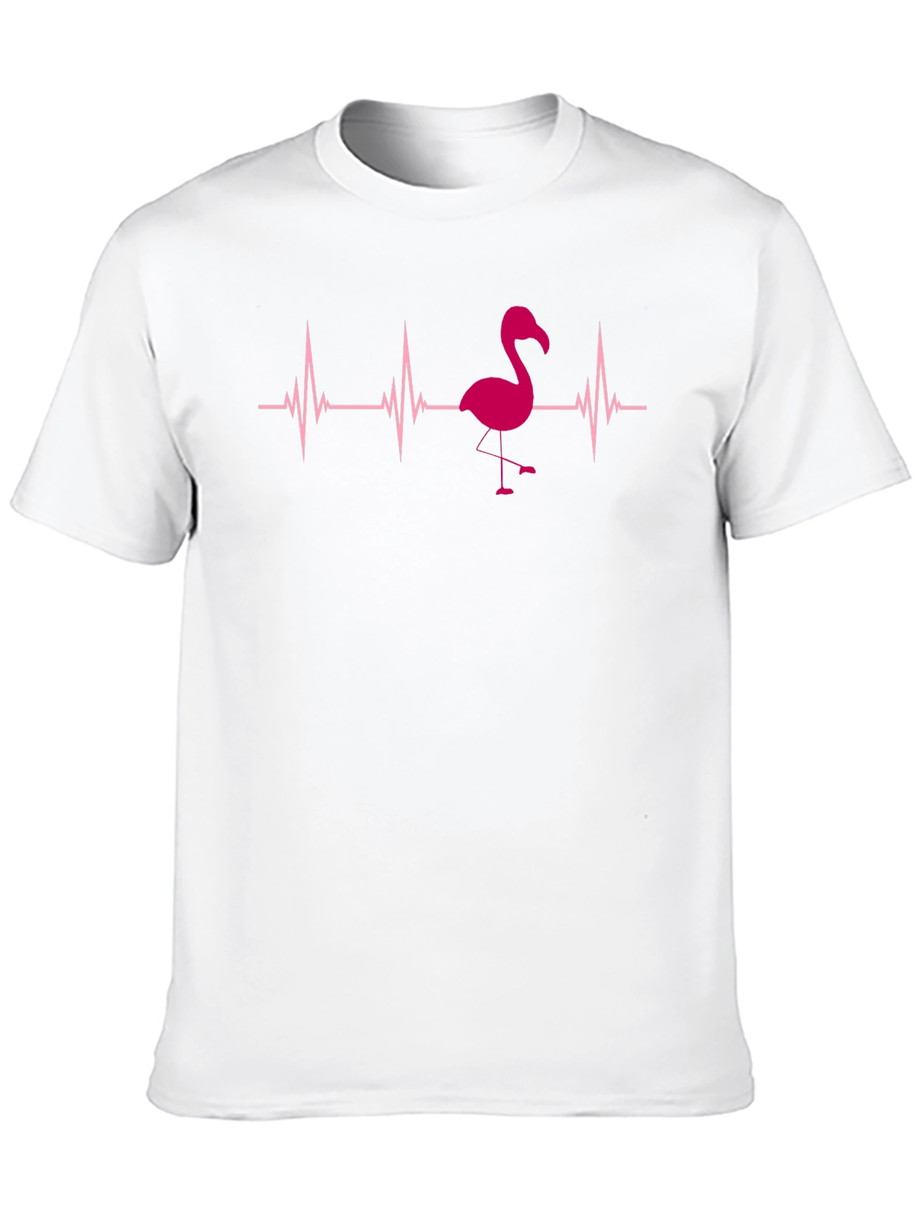 Black Flamingo Heartbeat T-Shirt - Fun Graphic Tee view 10