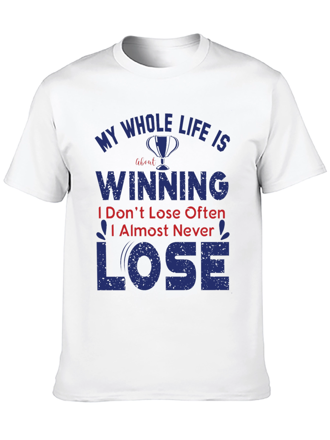 Black Winning T-Shirt: Never Lose Attitude Black Tee view 10