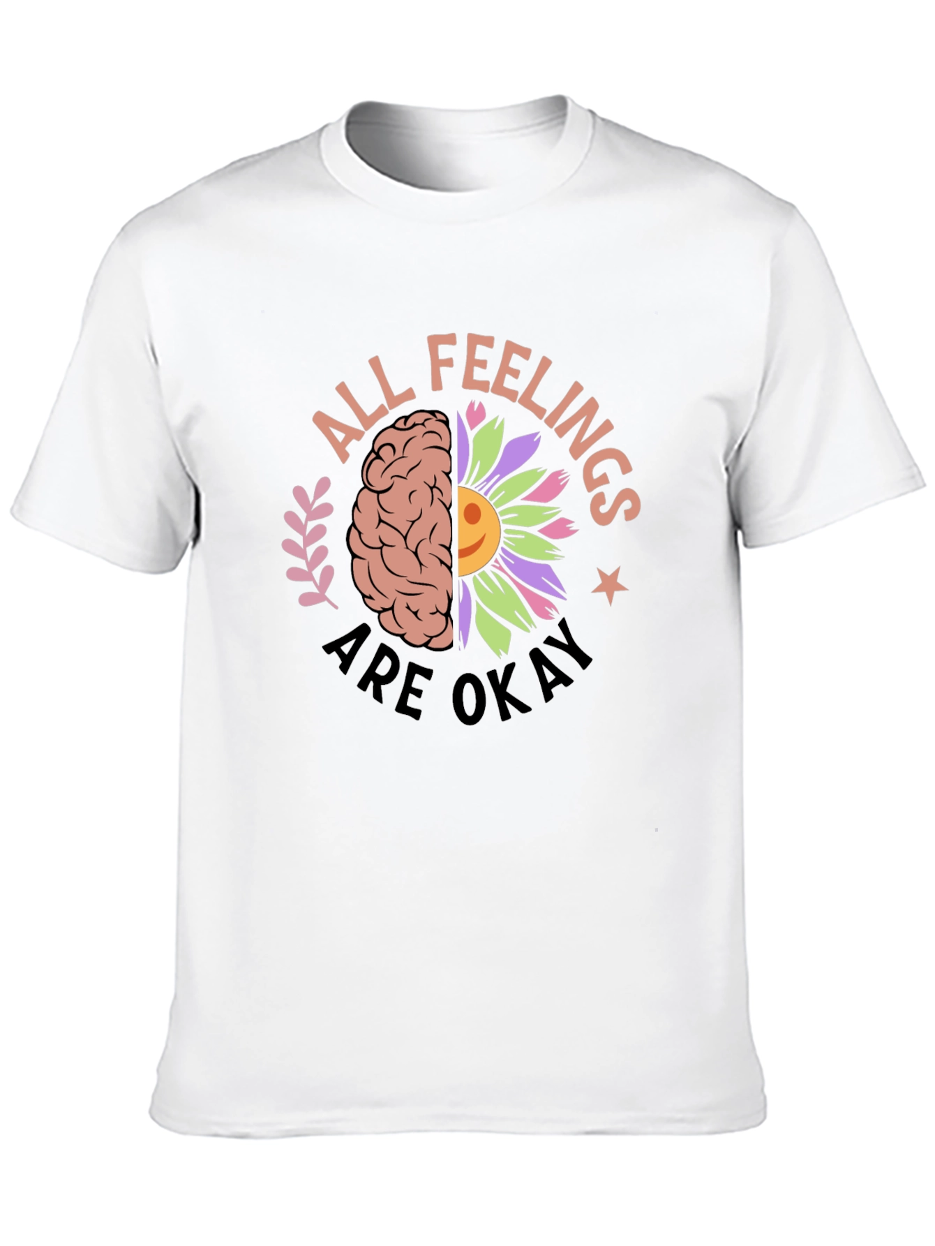 Black All Feelings Are Okay Graphic Tee view 10
