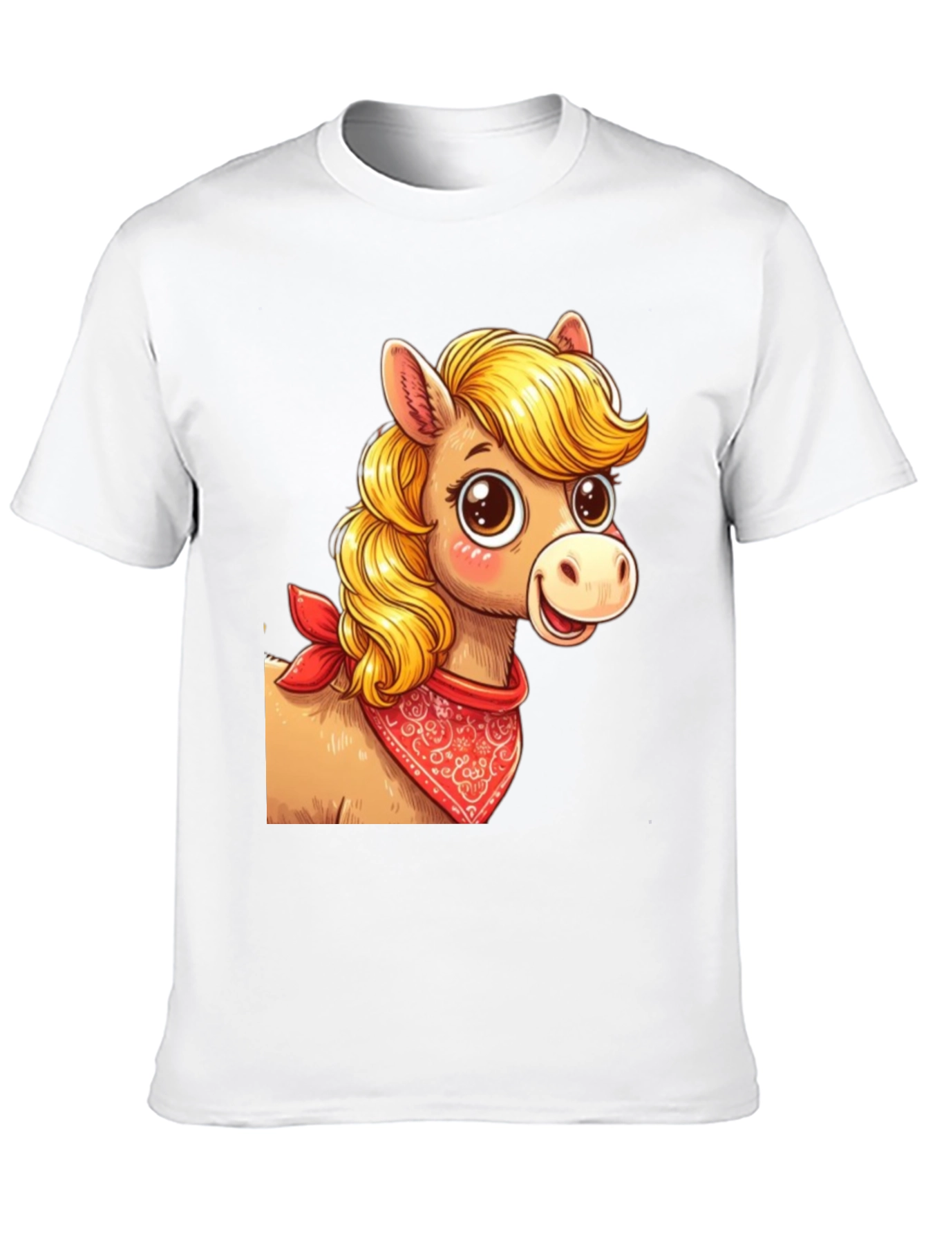 Black Cartoon Horse Bandana Graphic T-Shirt view 10
