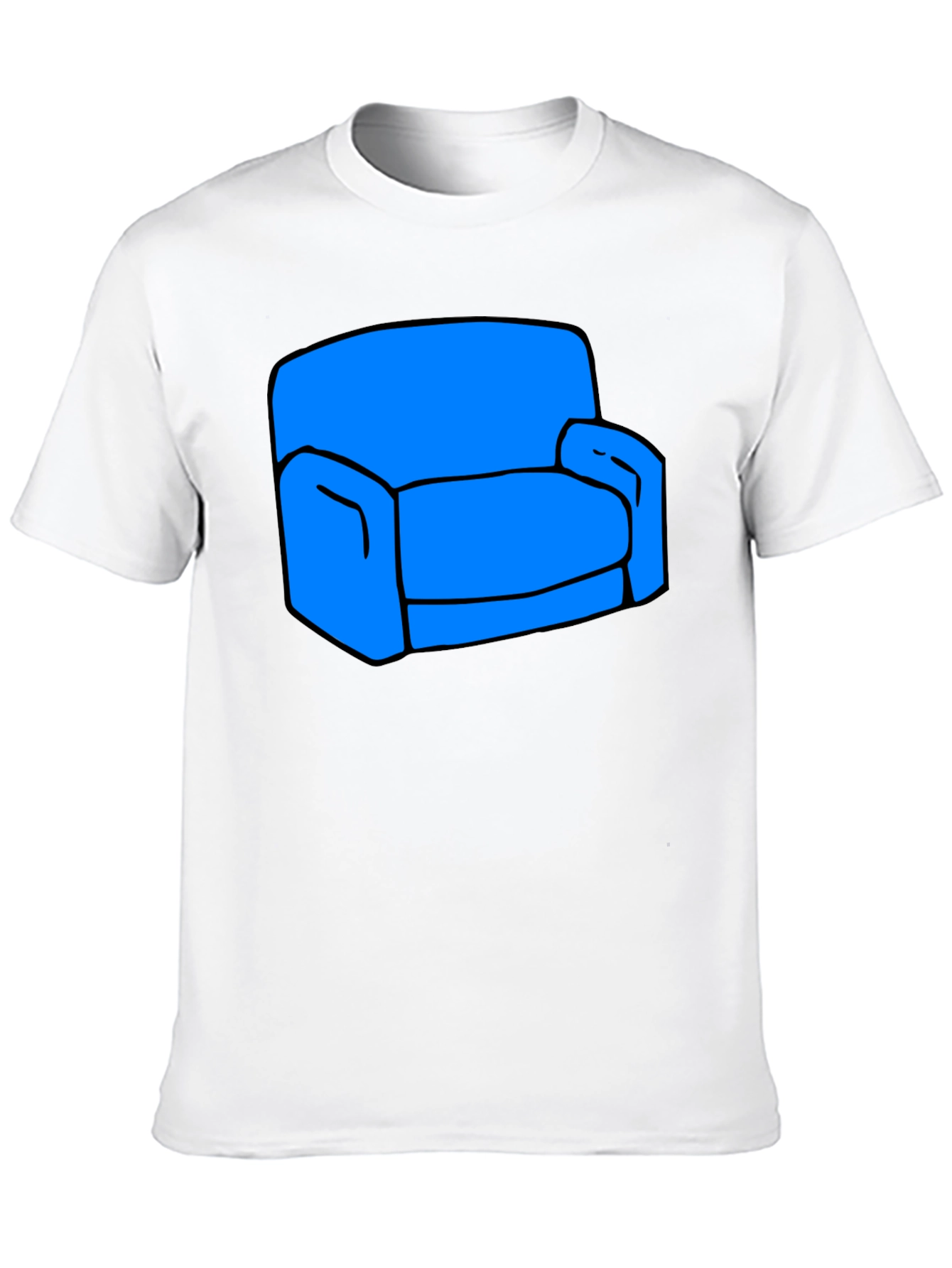 Black Novelty Couch Graphic T-Shirt - Black Cotton Tee view 10