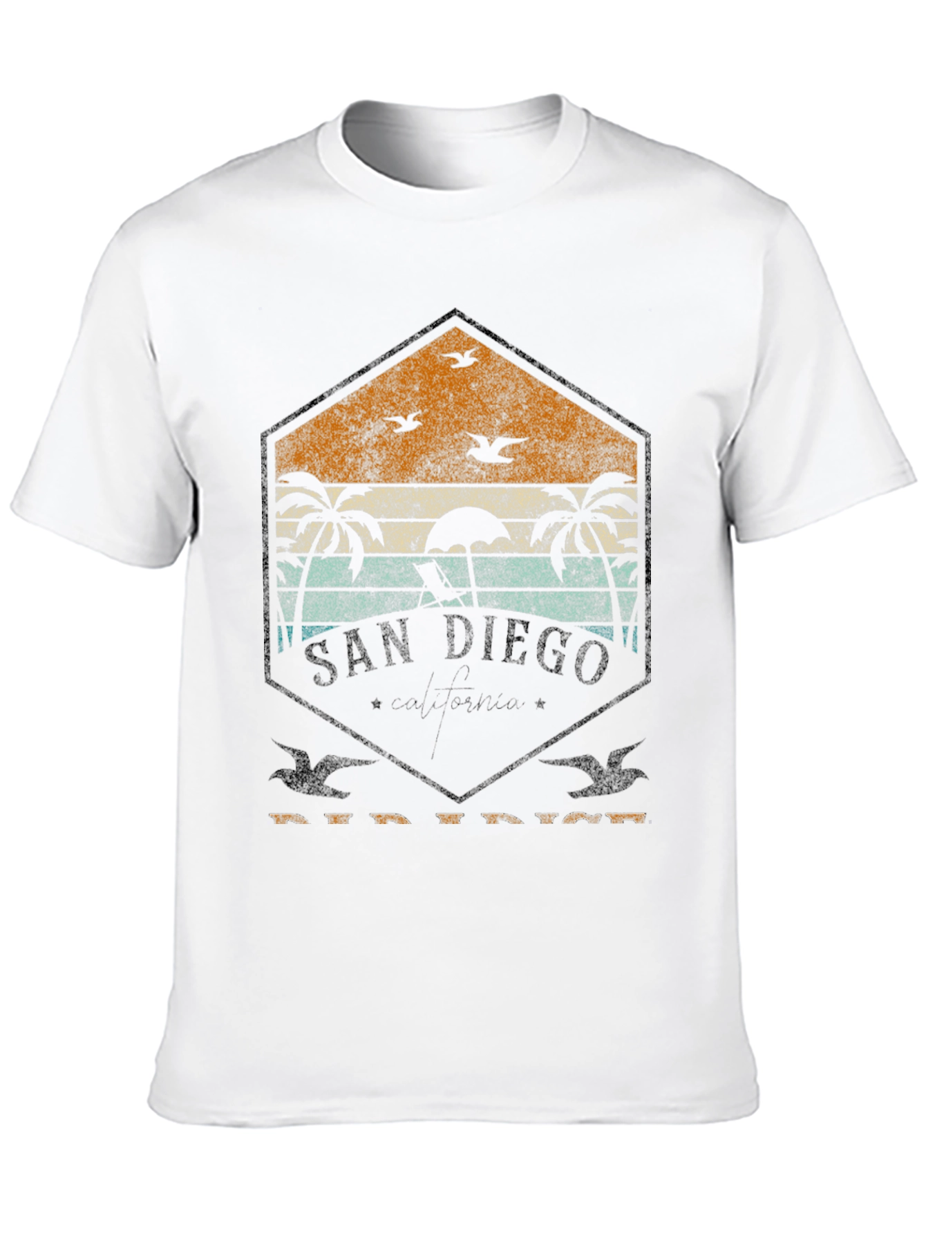 Black San Diego Retro Beach T-Shirt view 10