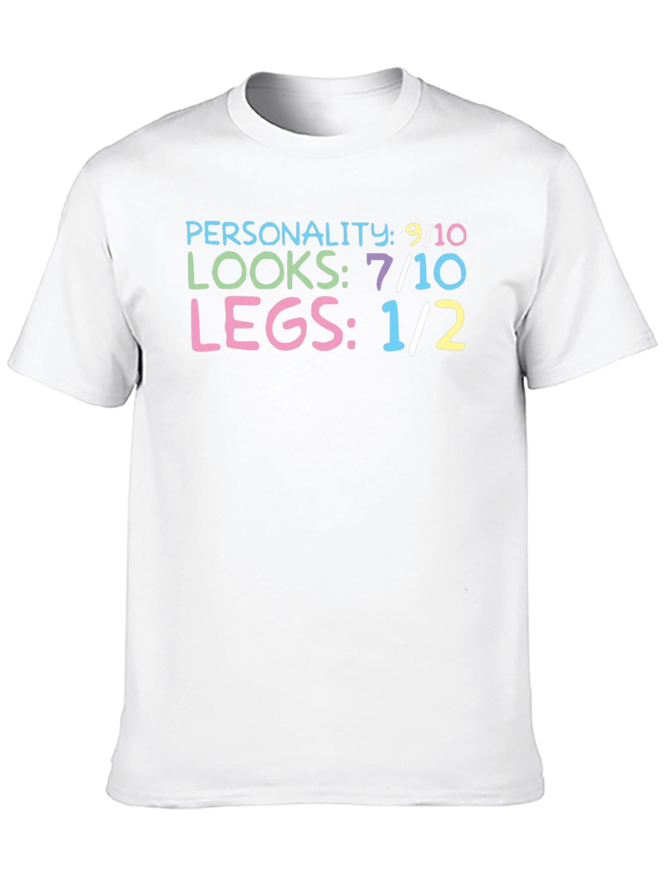 Black Funny "Personality Looks Legs" Graphic T-Shirt view 10