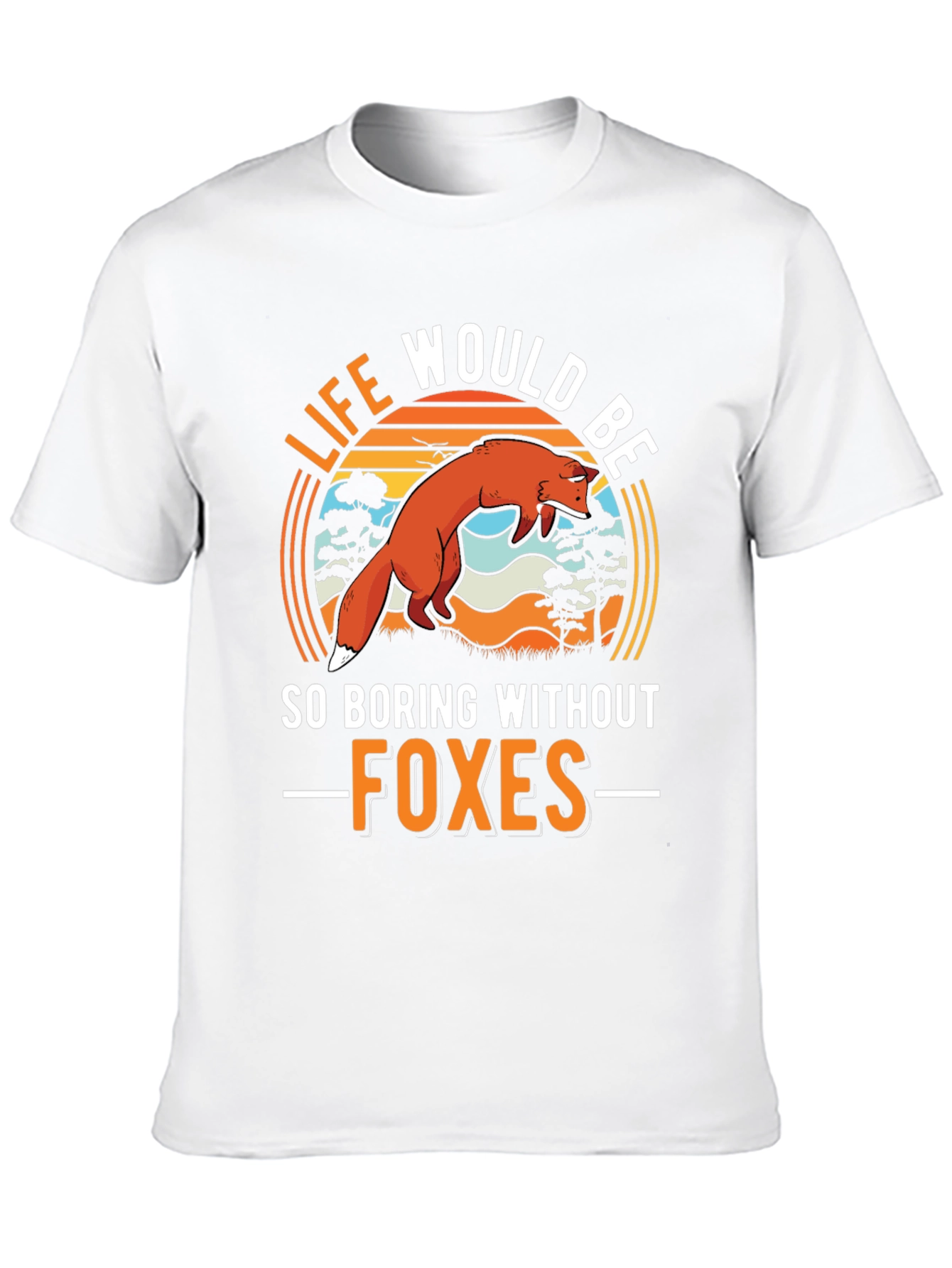 Black Life Would Be So Boring Without Foxes Black T-Shirt view 10