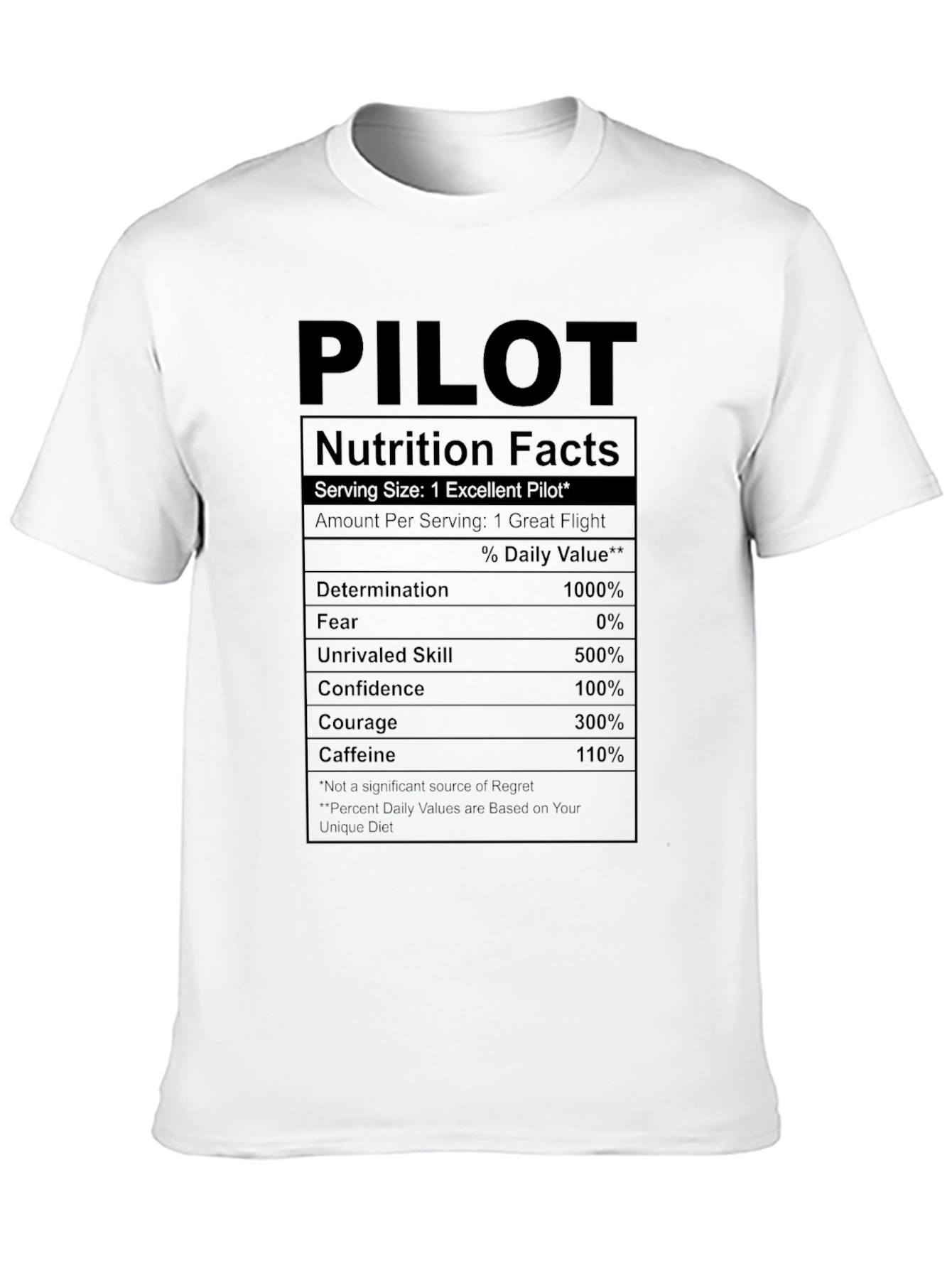 Black Pilot Nutrition Facts T-Shirt - Fly High! view 10