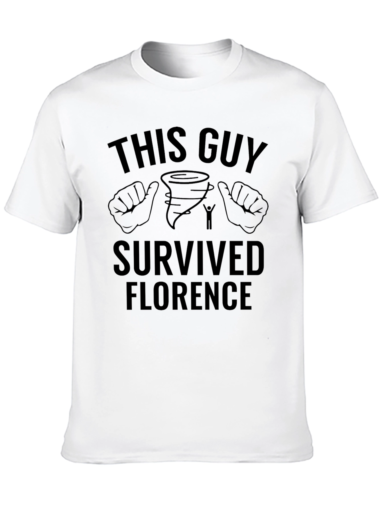 Black This Guy Survived Florence Novelty T-Shirt view 10