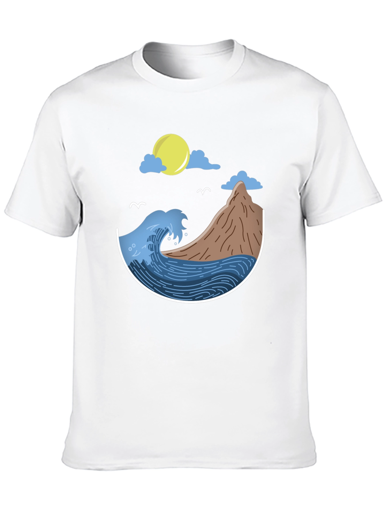 Black Ocean Scene Graphic T-Shirt - Black view 10