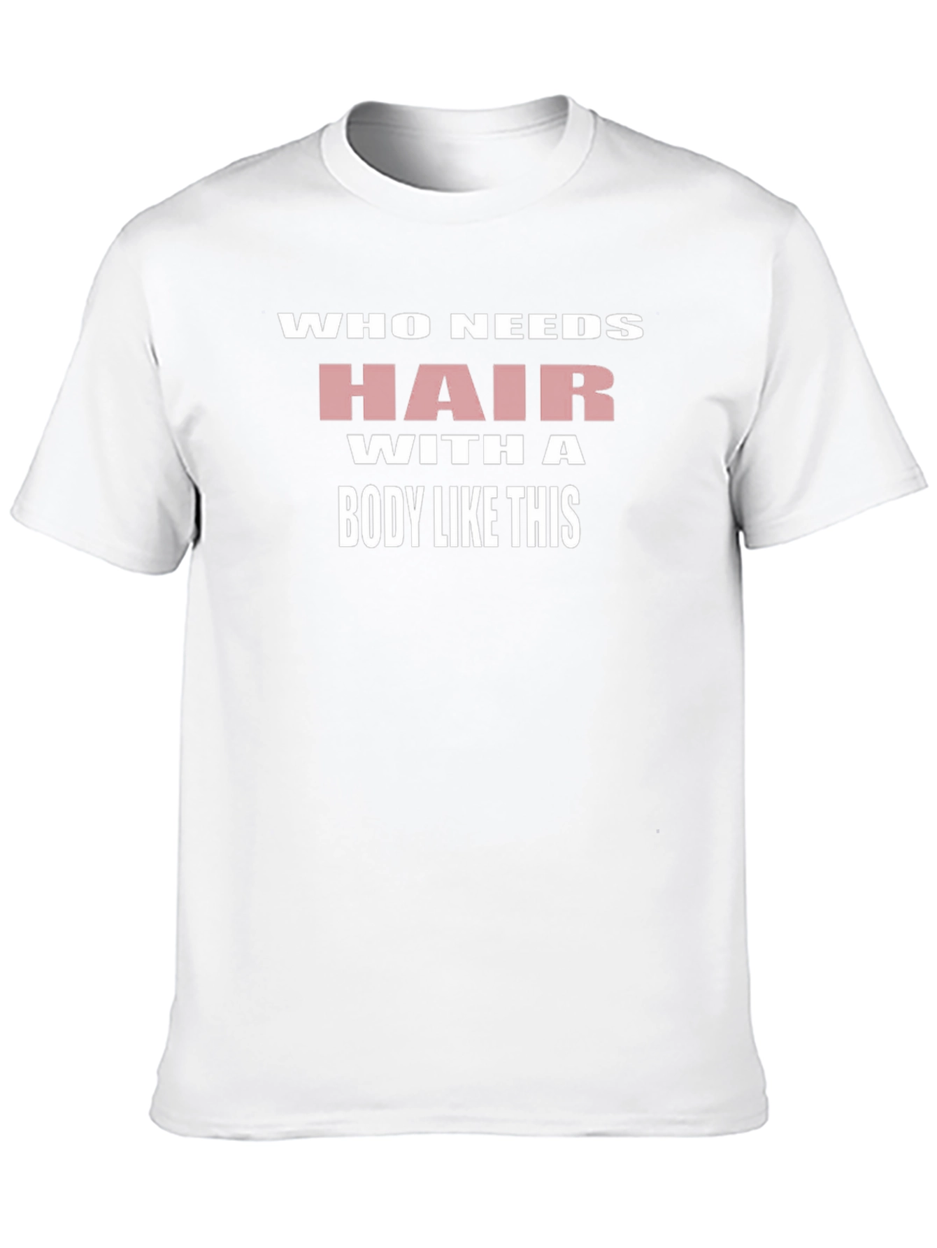 Black Humorous 'Who Needs Hair' Graphic T-Shirt view 10