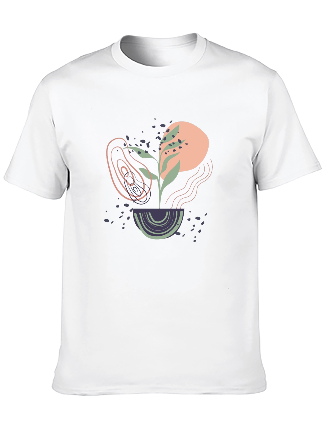 Black Abstract Plant Graphic Black Tee view 10
