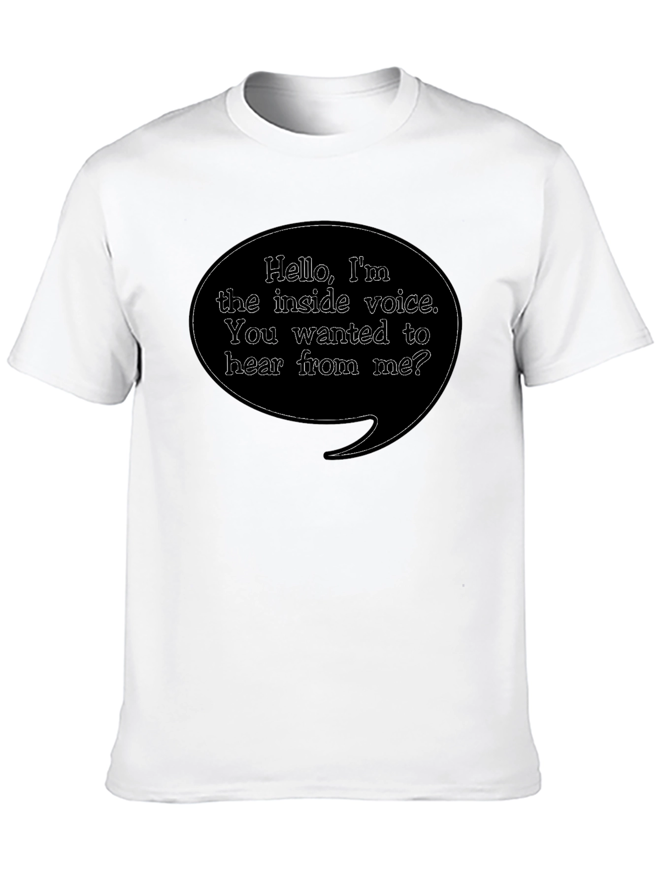 Black Inside Voice Graphic Tee - Funny Black T-Shirt view 10