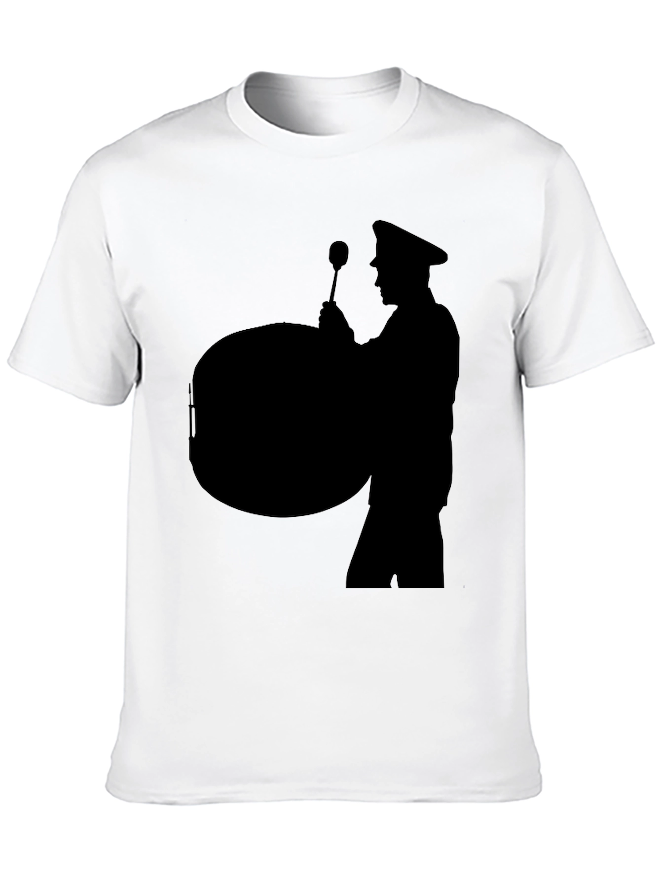 Black Silhouette Drummer Black T-Shirt view 10