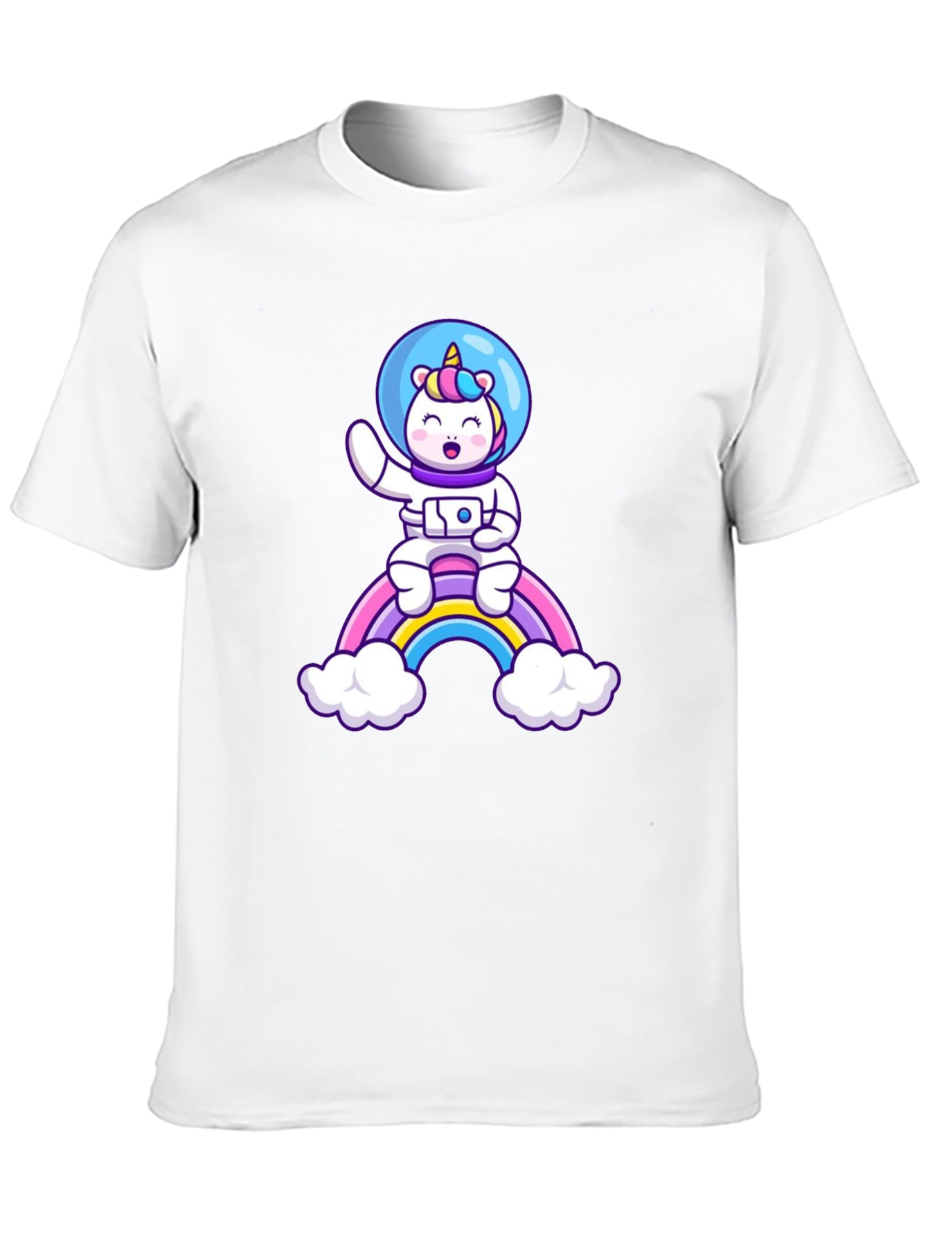 Black Unicorn Astronaut Rainbow T-Shirt view 10