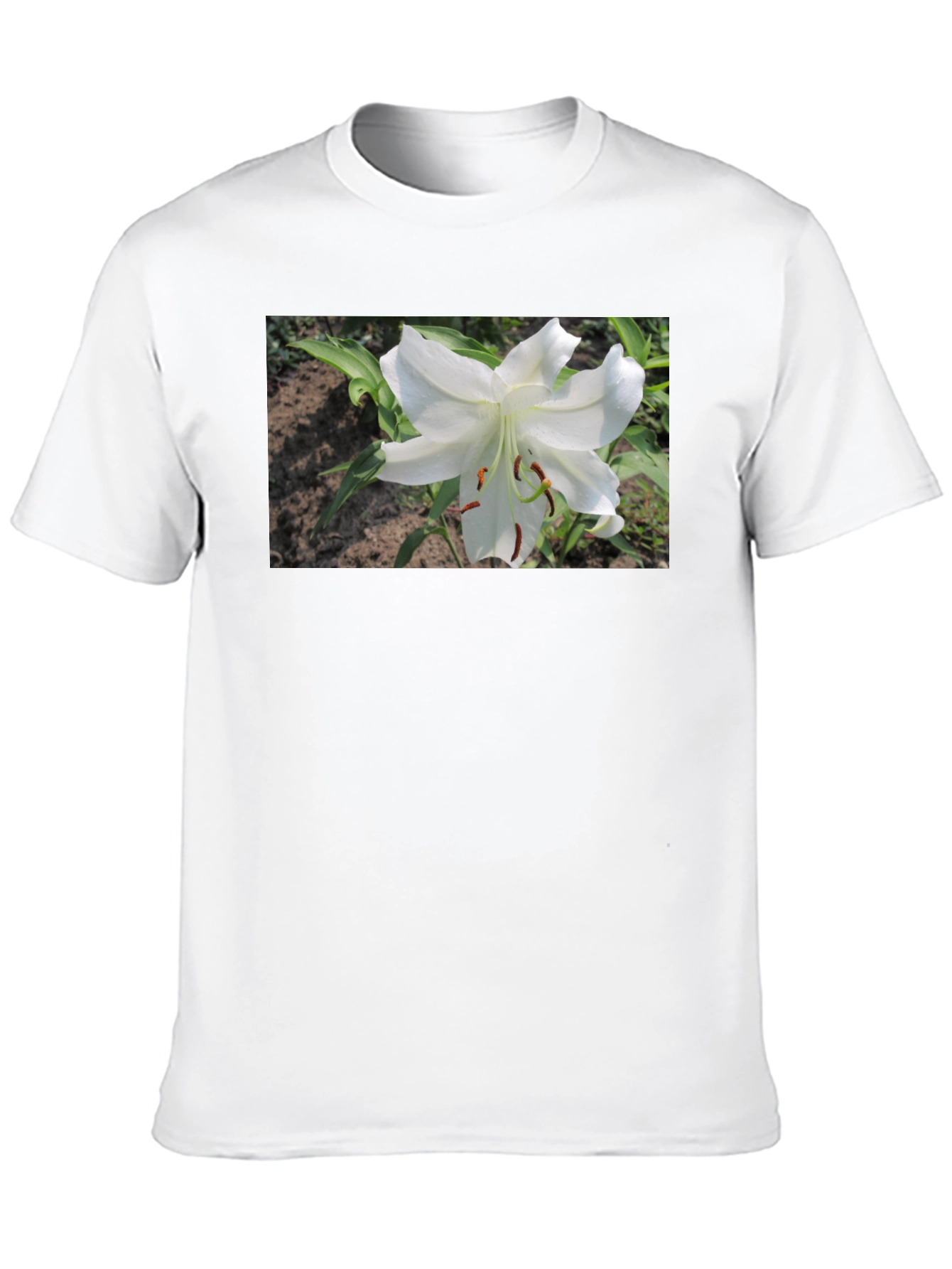Black White Lily Graphic Tee - Soft Cotton Blend view 10