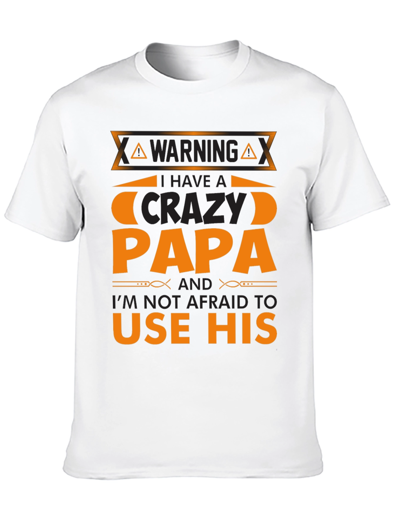 Black Warning Crazy Papa T-Shirt view 10