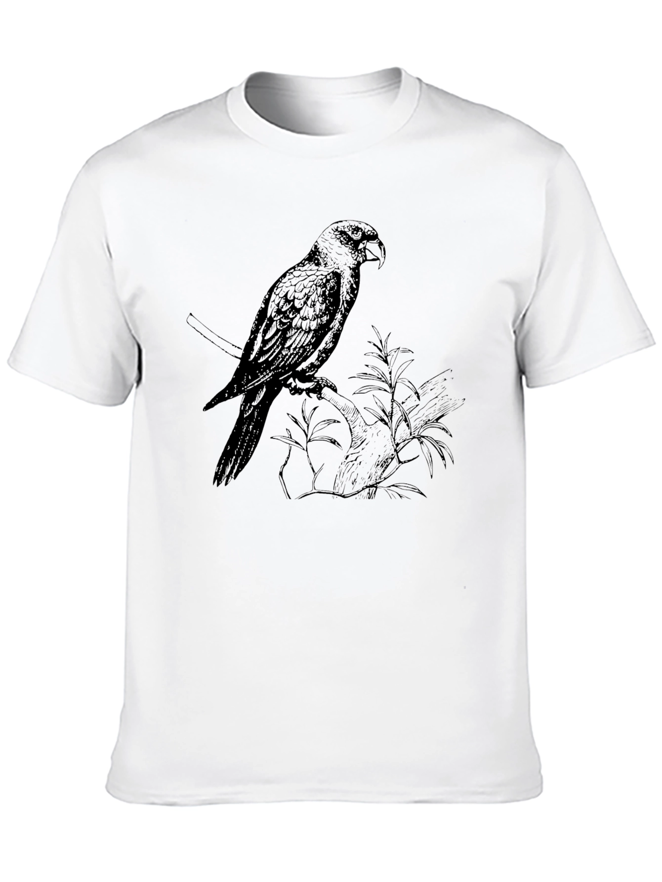 Black Parrot Graphic Tee - Stylish Bird Print T-Shirt view 10