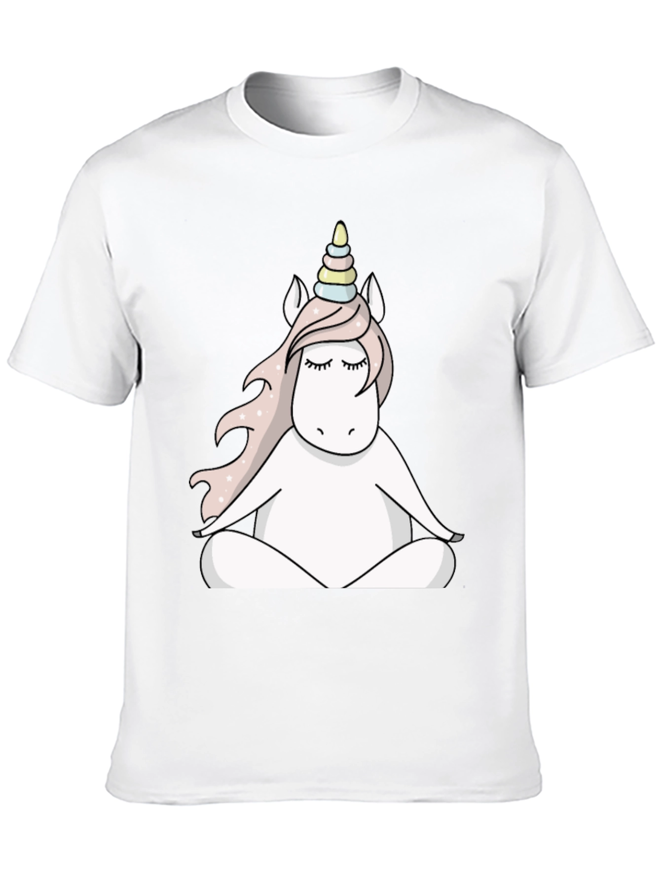 Black Unicorn Meditating T-Shirt view 10