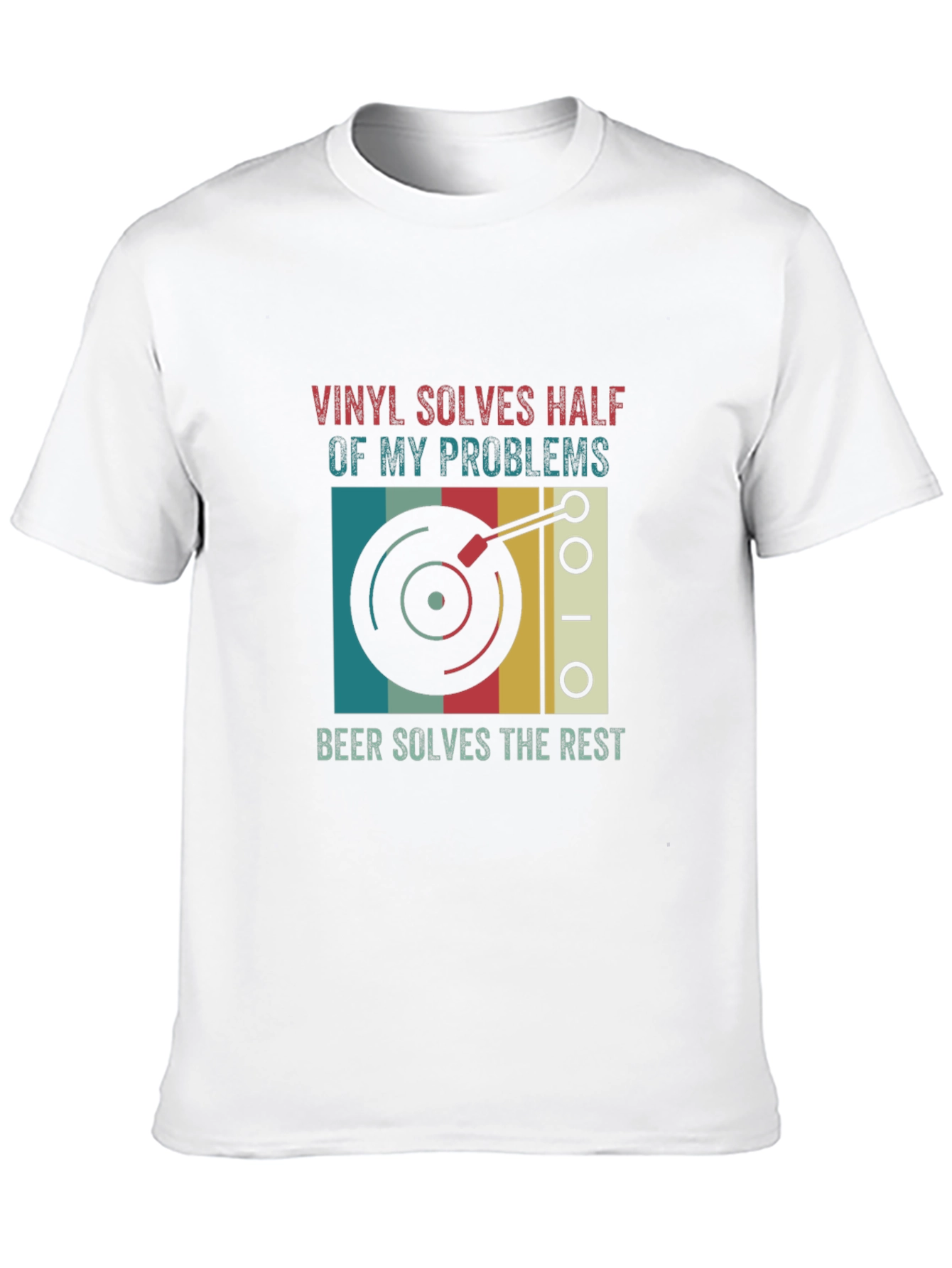 Black Vinyl and Beer Humor T-Shirt view 10
