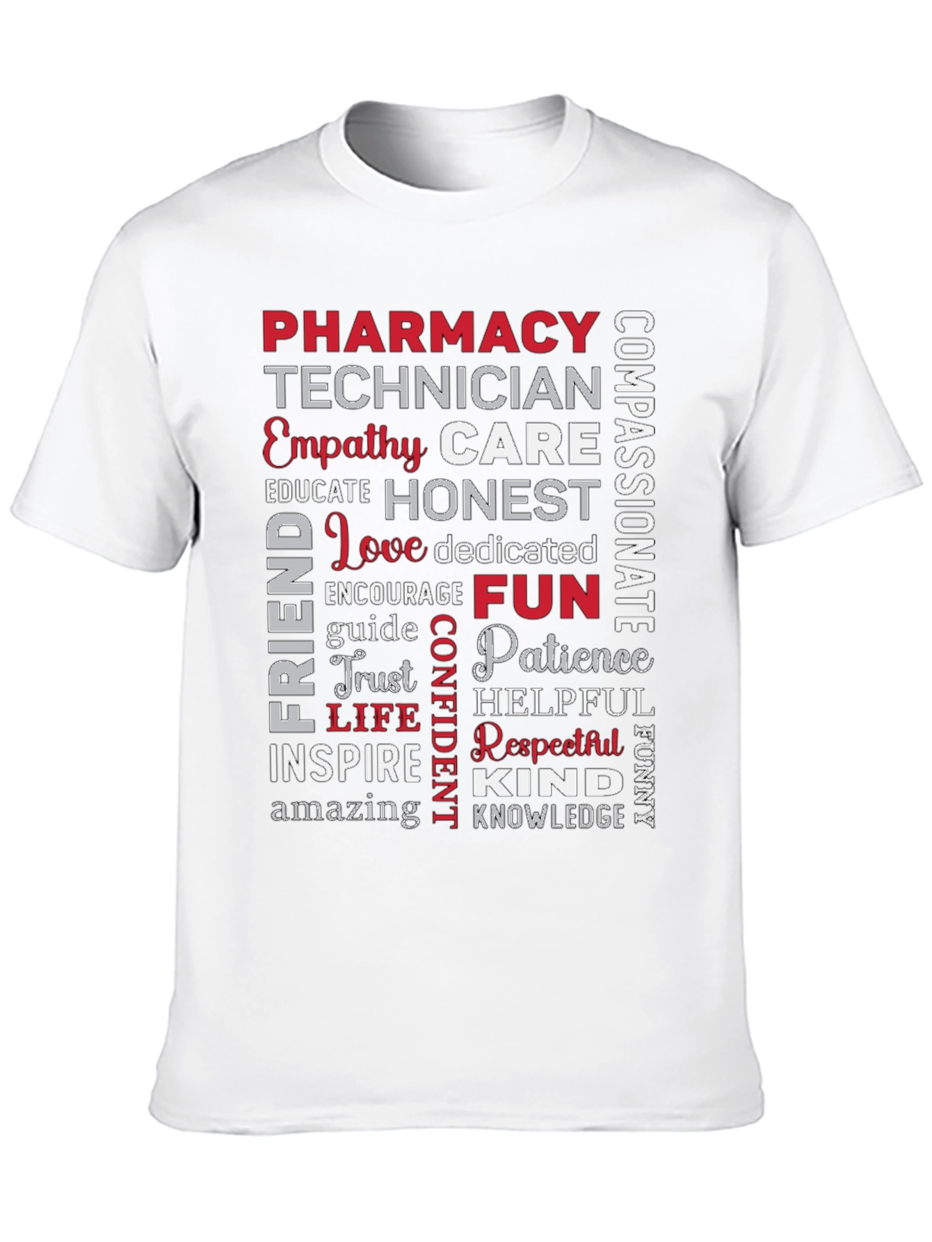 Black Pharmacy Technician Word Art T-Shirt view 10