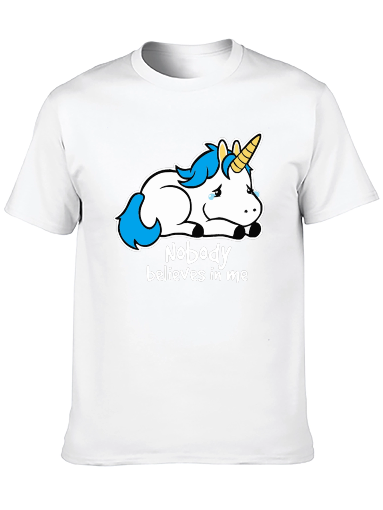 Black Sad Unicorn Graphic Tee - Nobody Believes view 10