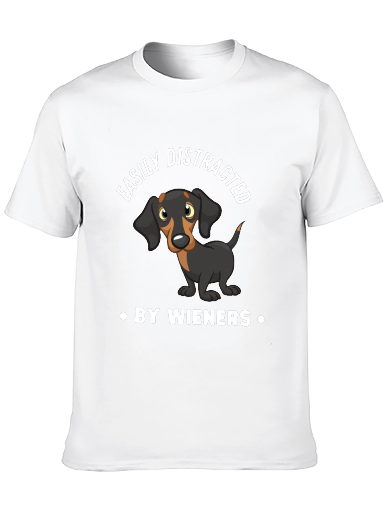 Black Funny Dachshund Wieners Men's Black T-Shirt view 10