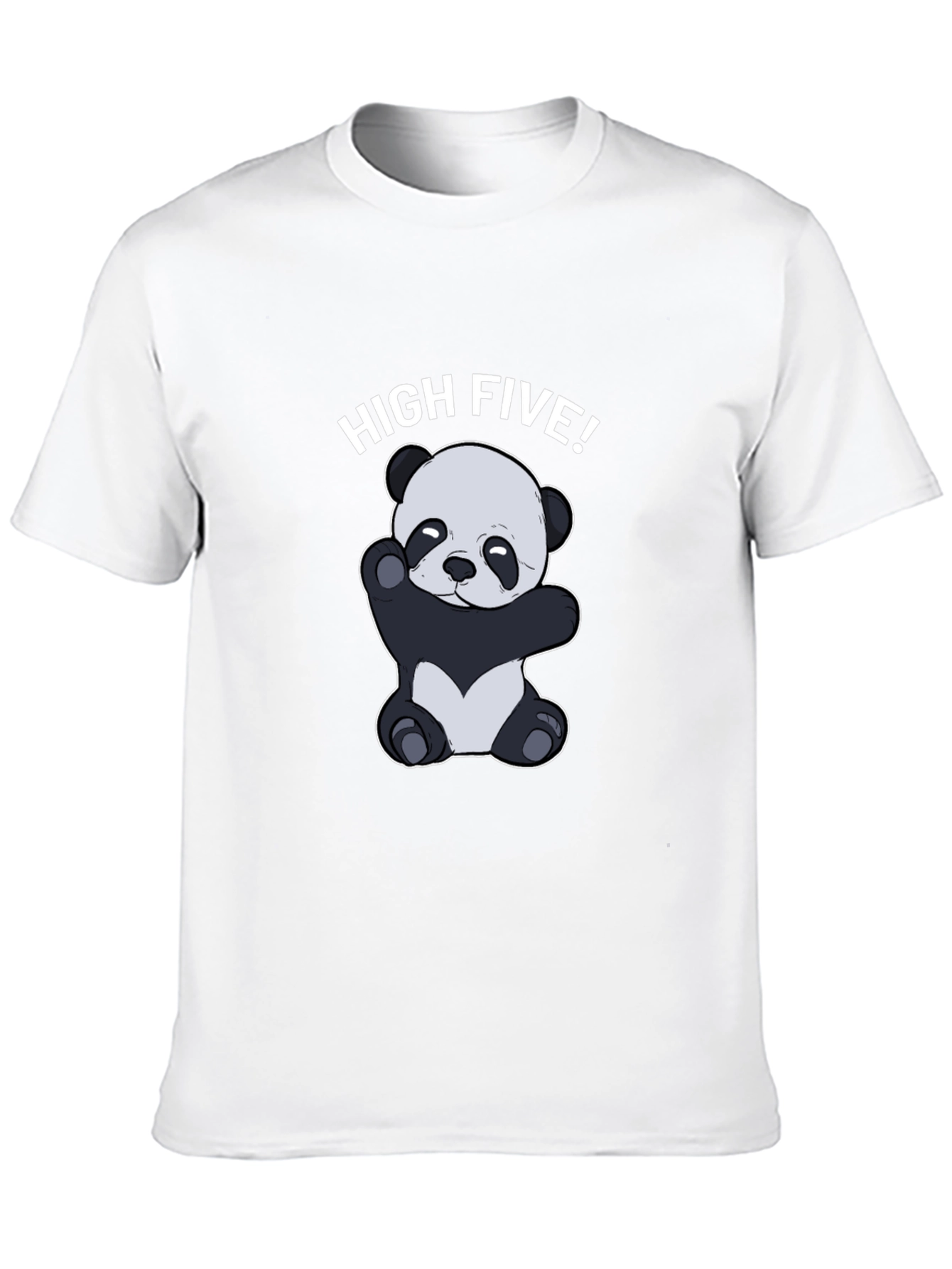 Black Panda High Five Graphic Tee - Black Cotton T-Shirt view 10