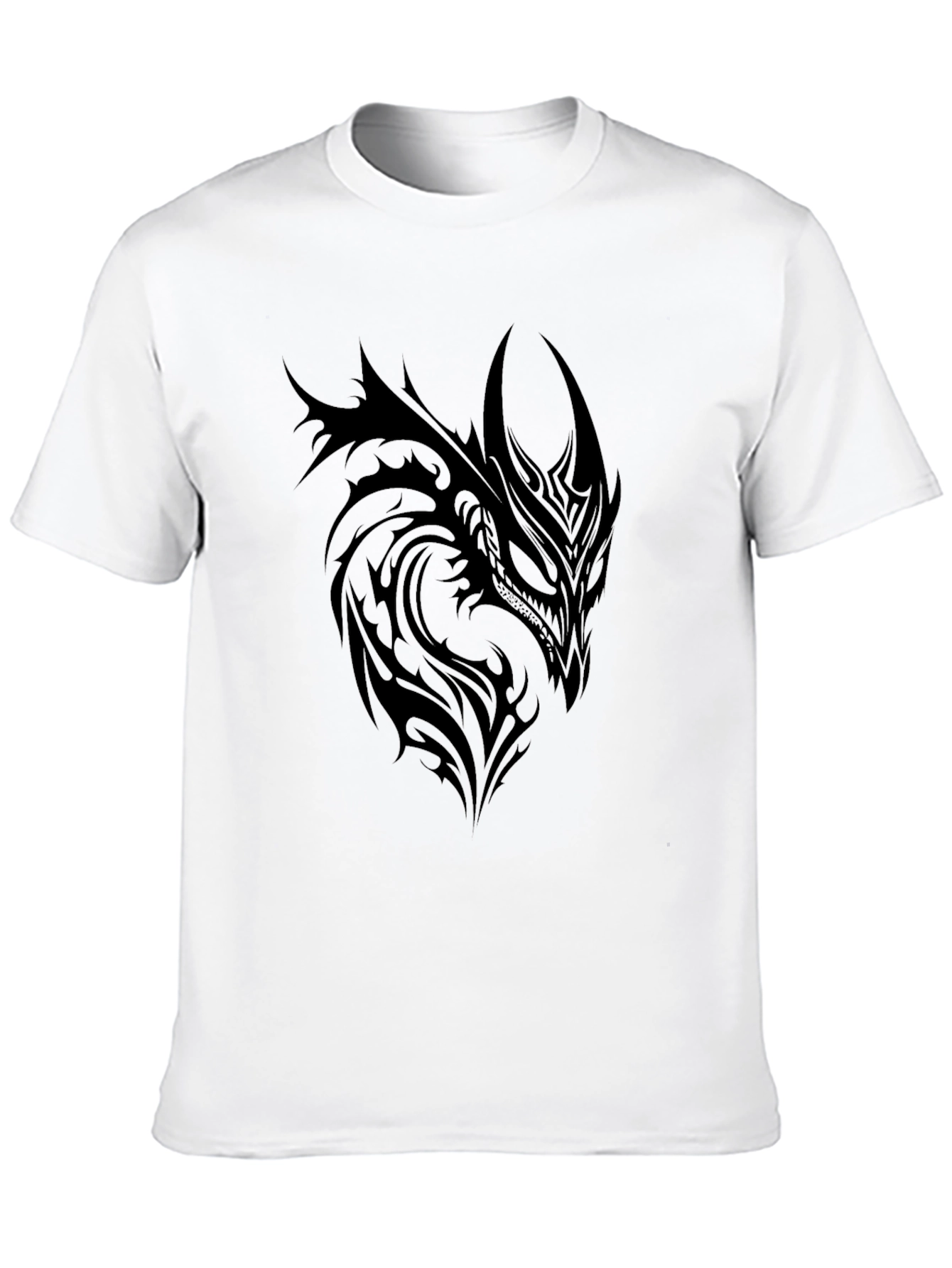 Black Tribal Dragon Graphic Tee - Black view 10