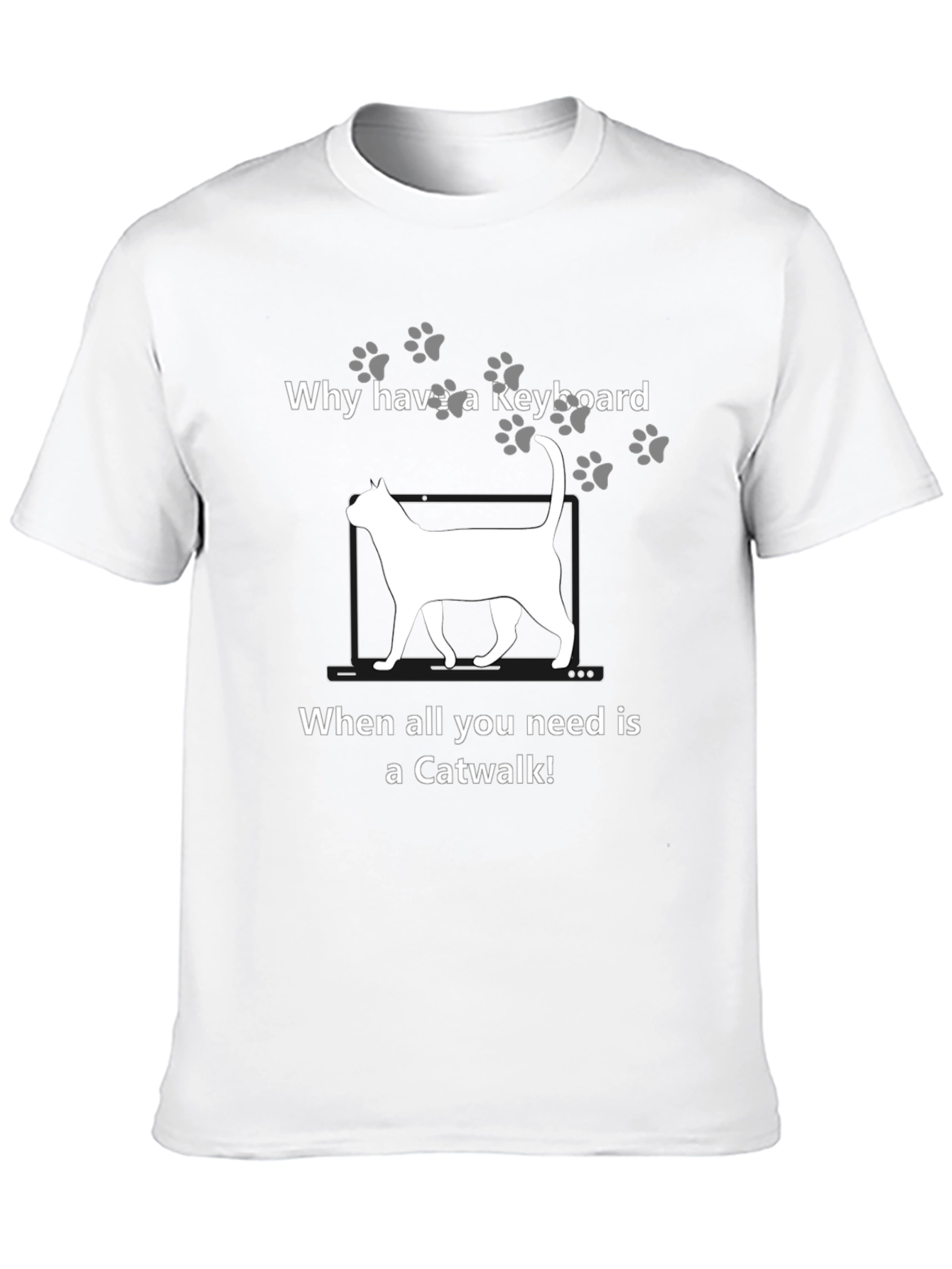 Black Catwalk Keyboard Cat Lover T-Shirt view 10