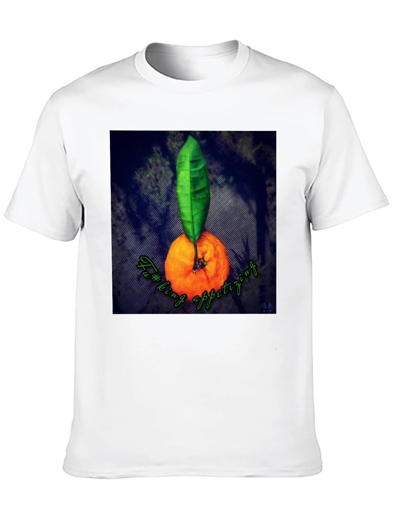 Black Orange & Leaf Graphic Tee - Fun Foodie Shirt view 10