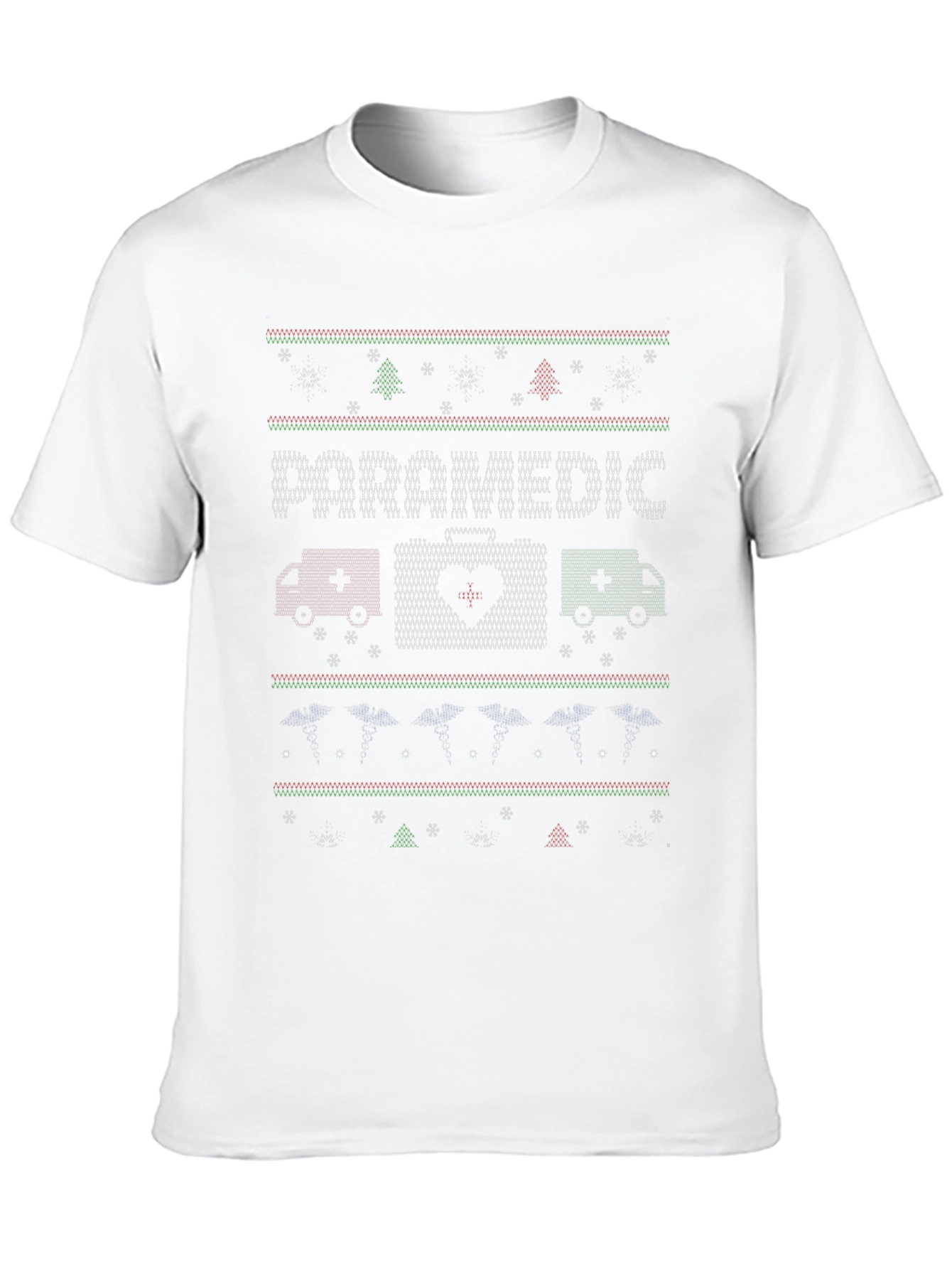 Black Paramedic Ugly Christmas Sweater T-Shirt view 10
