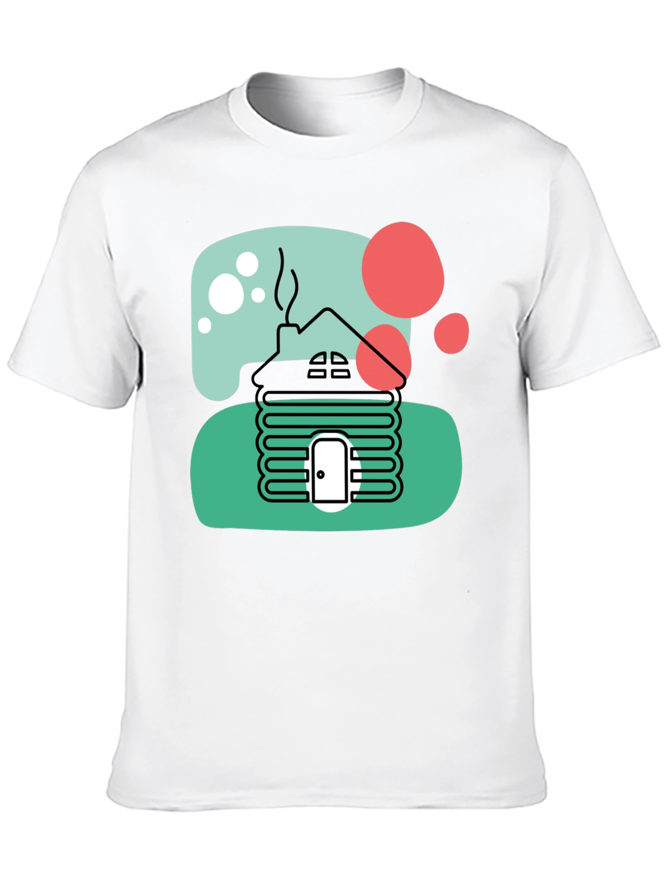 Black Cabin T-Shirt, Novelty Graphic Tee view 10