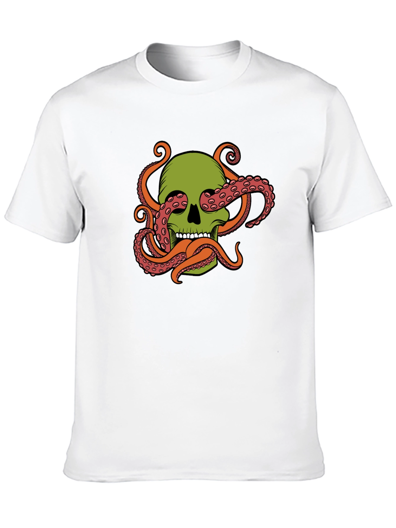Black Skull Octopus Graphic Tee - Black Cotton Blend view 10